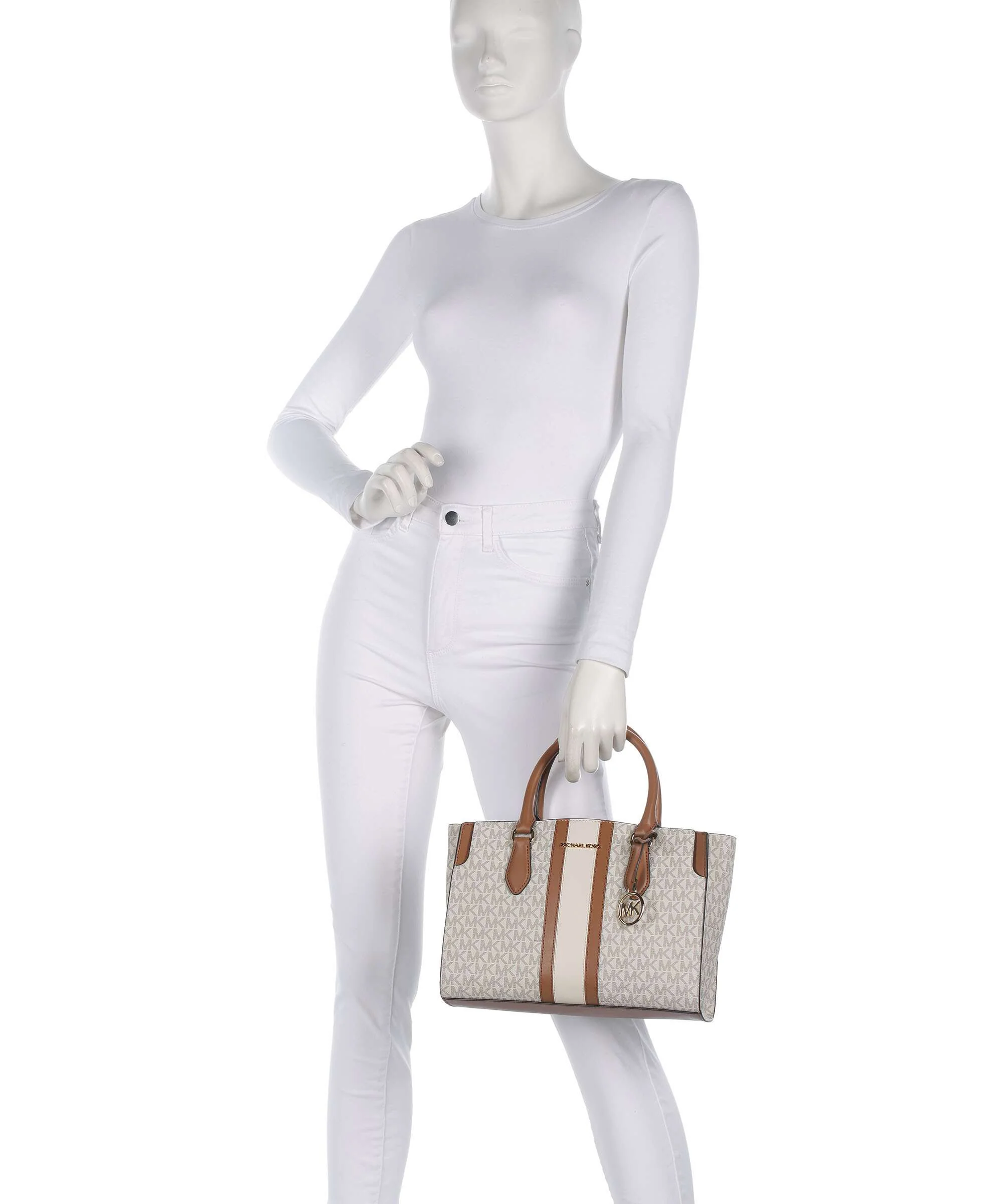 Michael Kors Becca Medium Handtas vanilla/acorn - Image 3