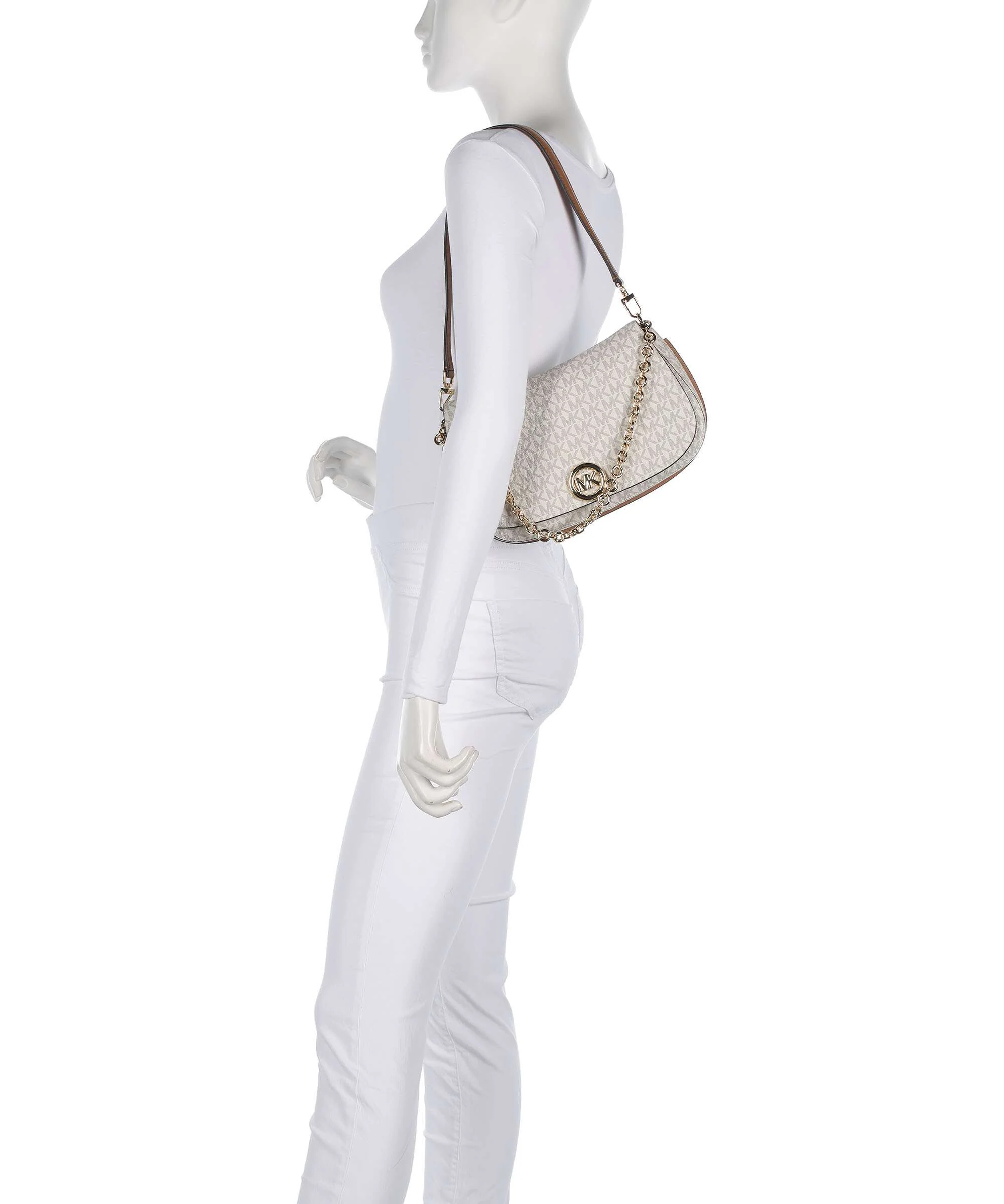 Michael Kors Nolita Medium Schoudertas vanilla/acorn - Image 3