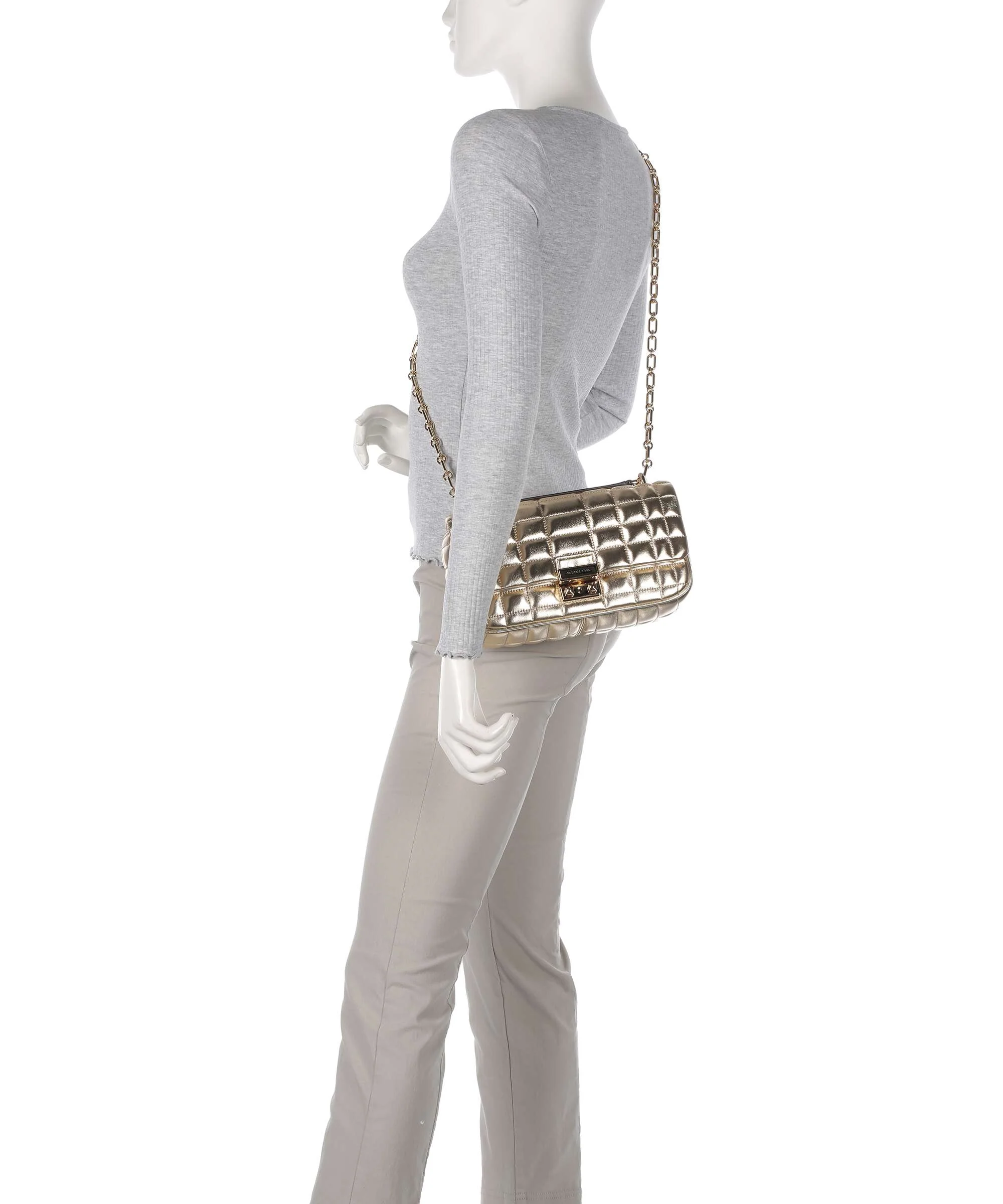 Michael Kors Tribeca Schoudertas pale gold - Image 3