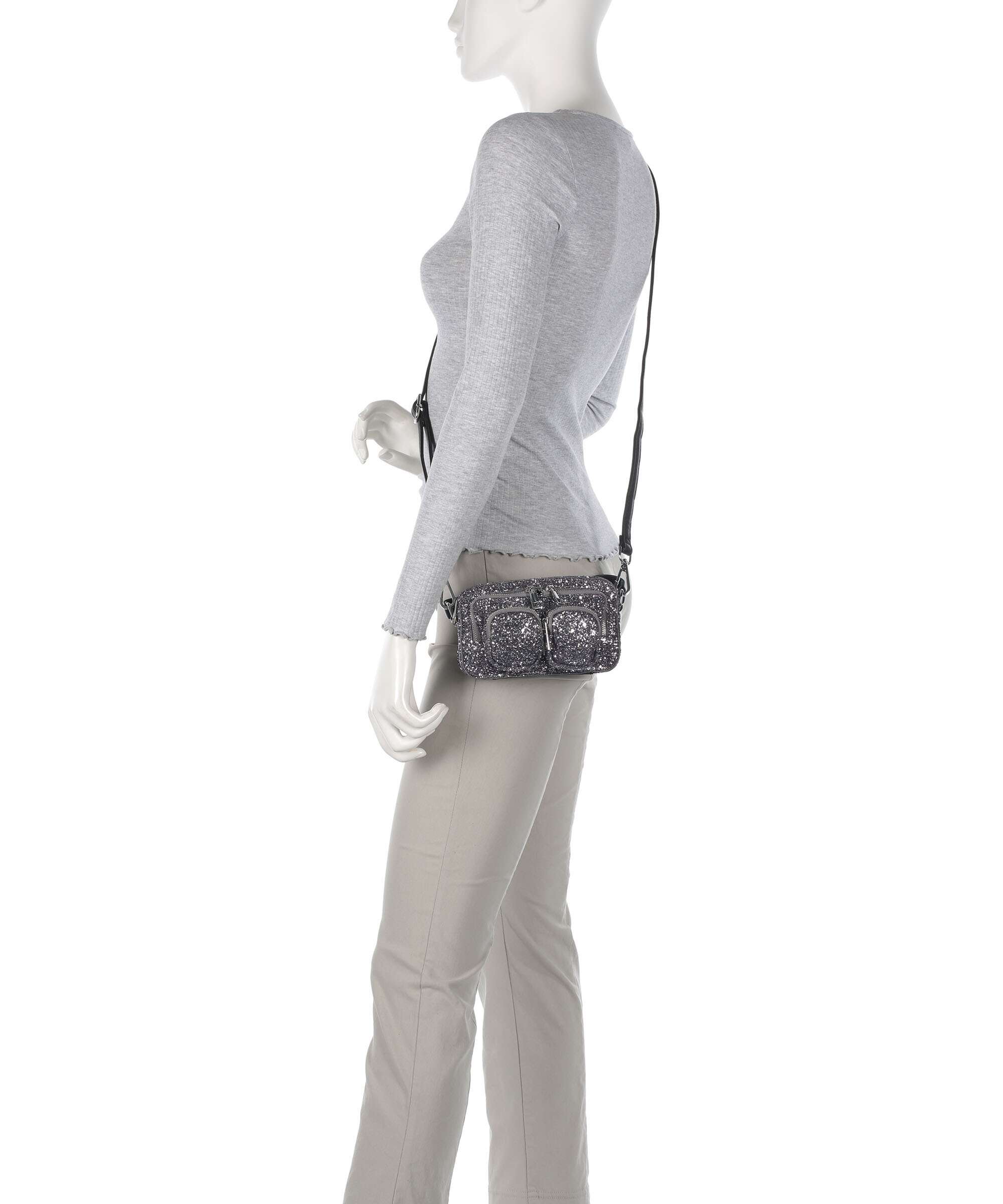 NĂșnoo Glitter Helena Crossbody tas silver - Image 3