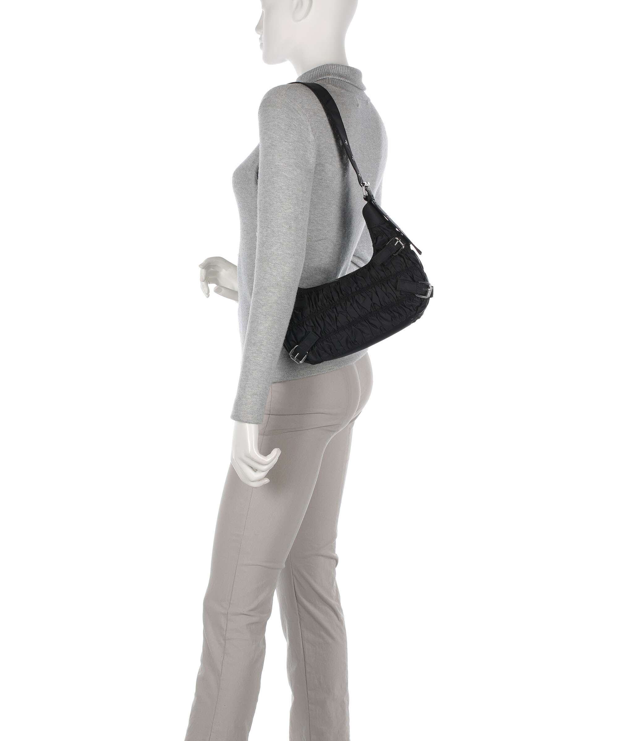 Núnoo Recycled Nylon Alaska Hobo tas black - Image 3