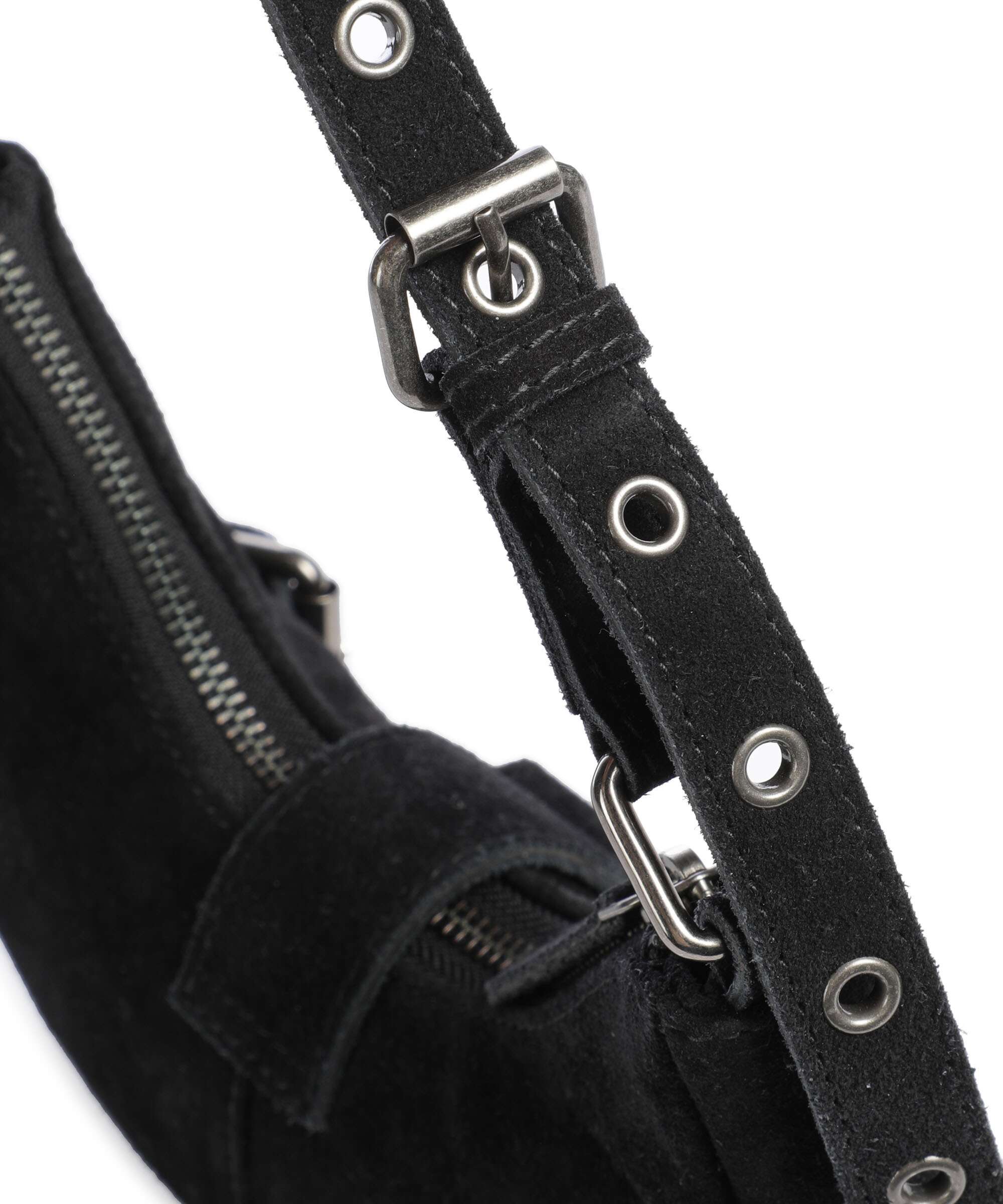 NĂșnoo Suede Palma Schoudertas black - Image 4