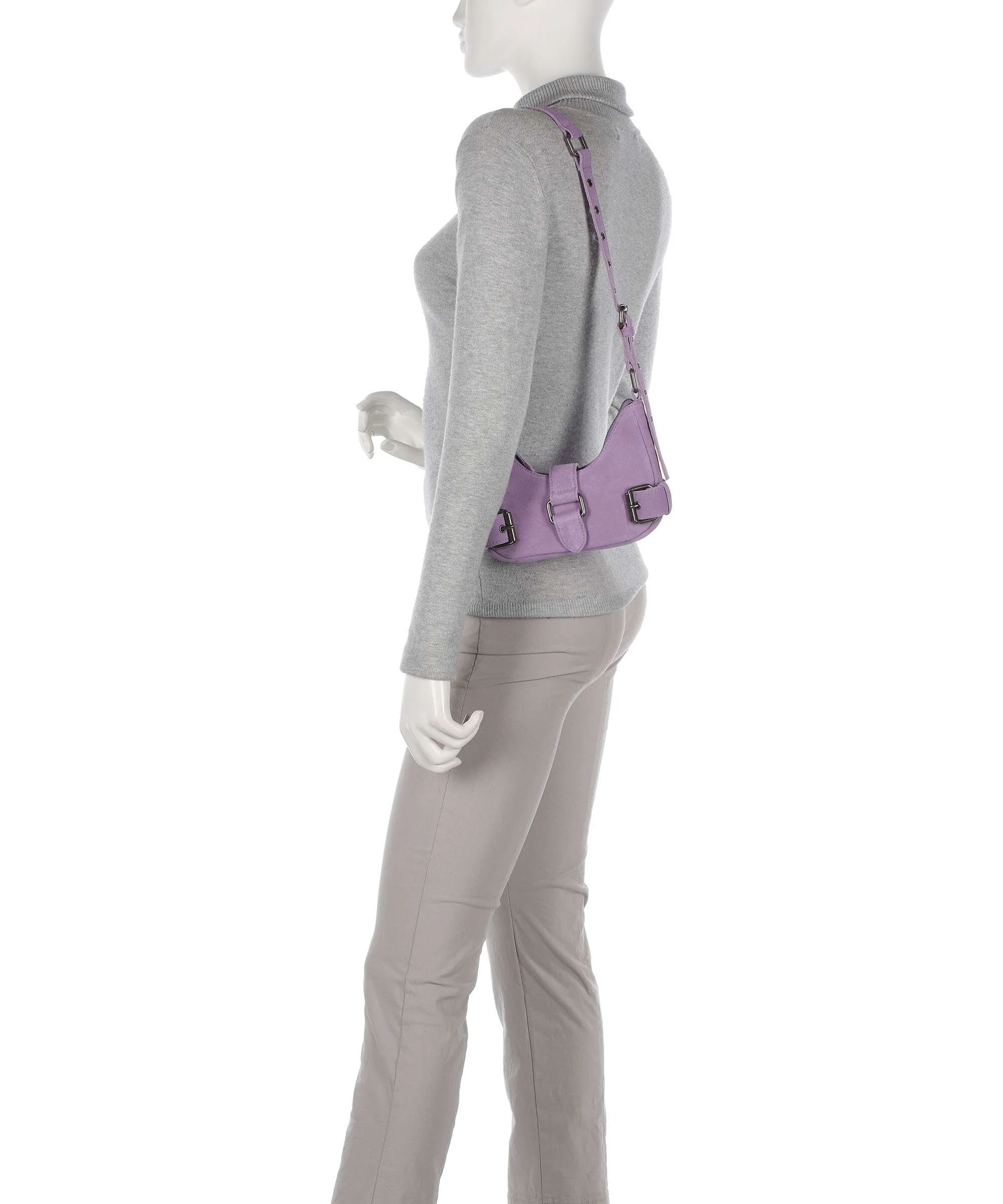 Núnoo Suede Palma Schoudertas purple - Image 3