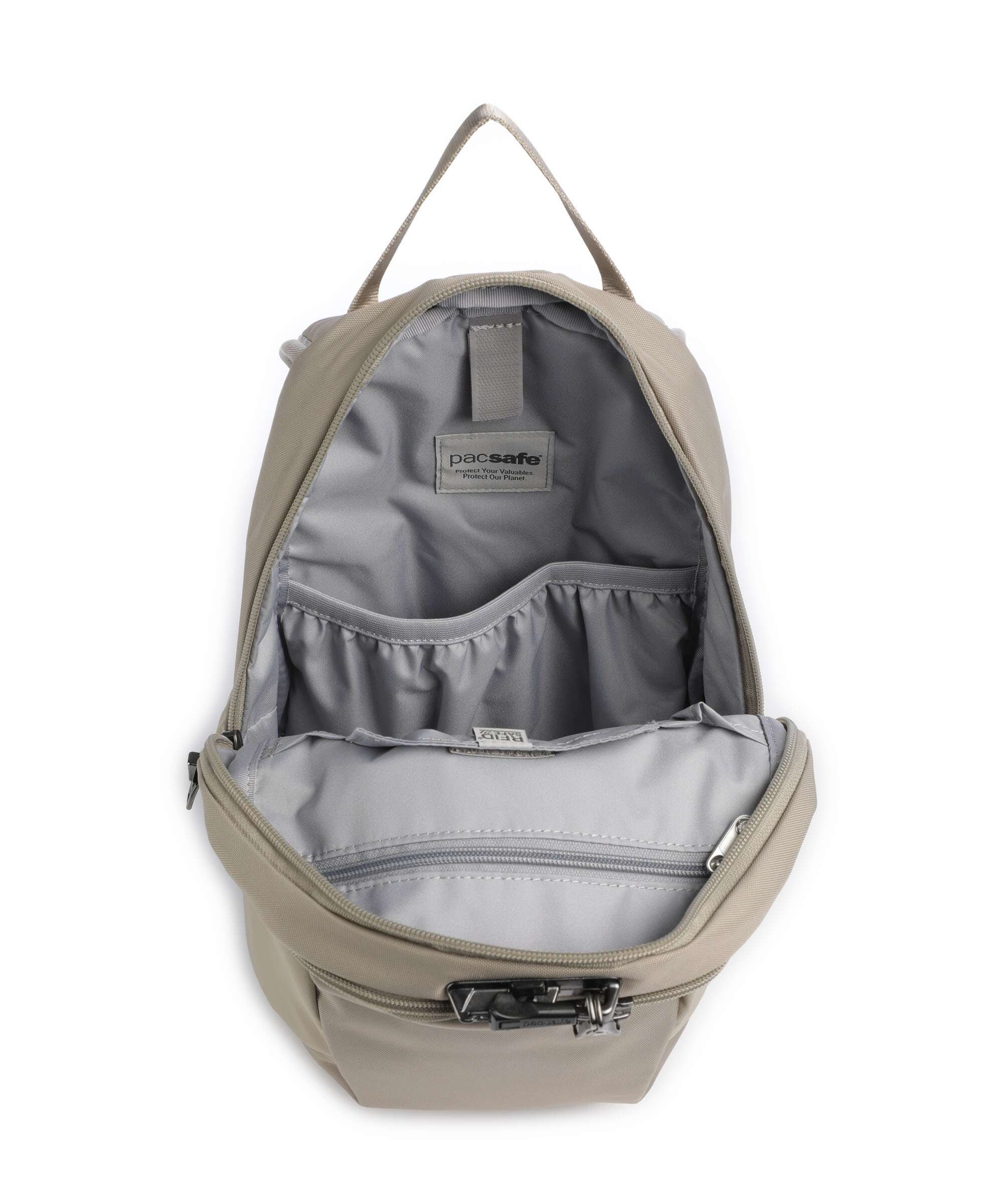 Pacsafe V 12 Rugzak beige - Image 7