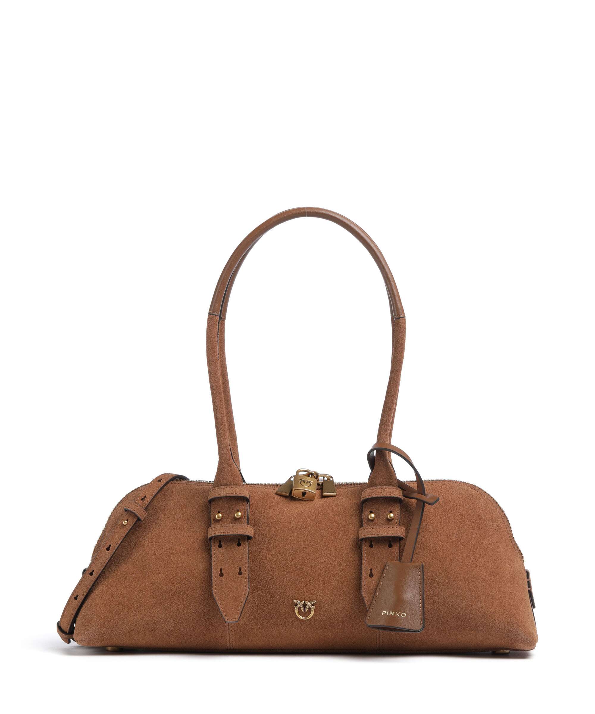 Pinko Bowling Horizontal Big Schoudertas marrone/leone/antique gold