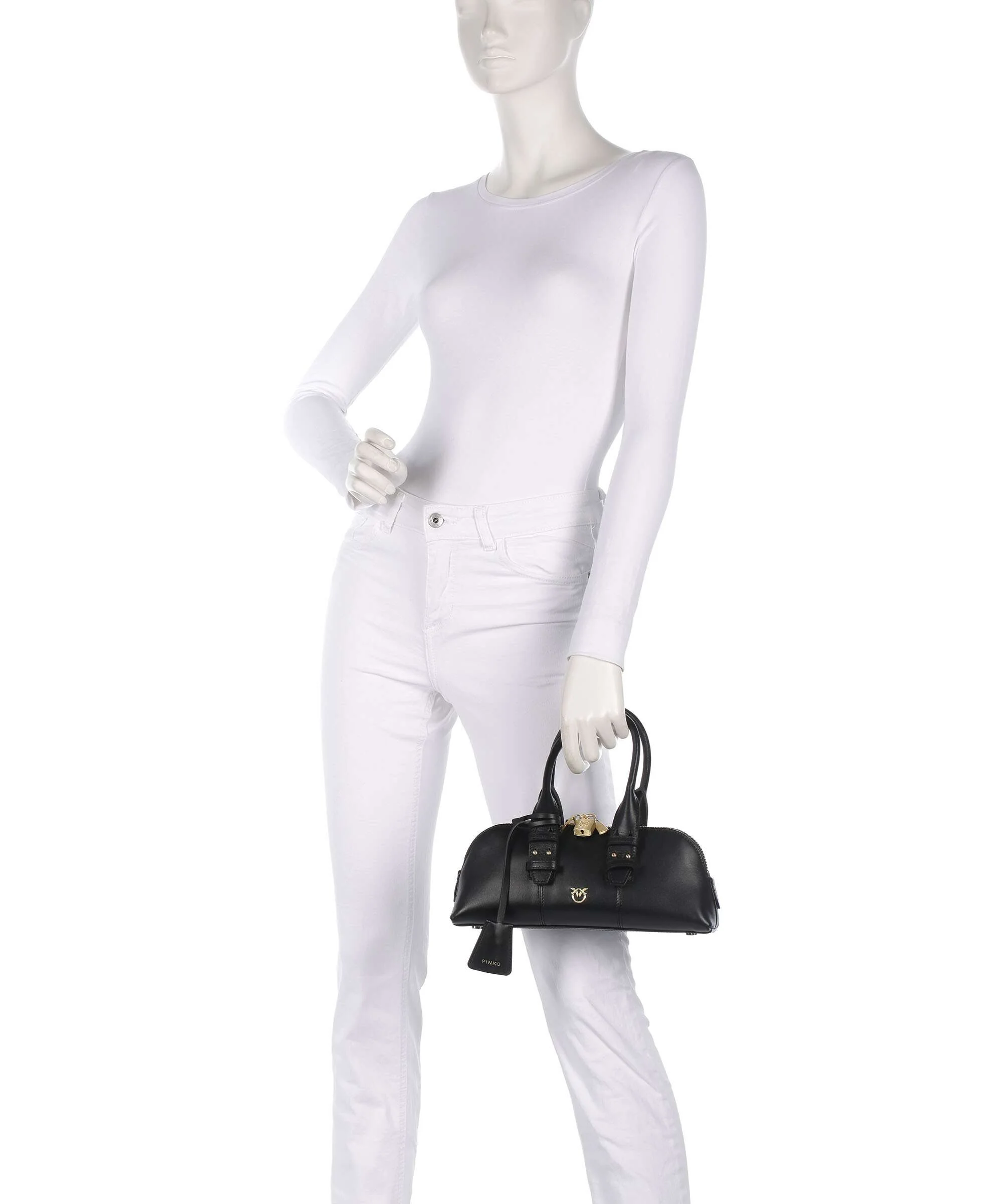 Pinko Bowling Horizontal Handtas nero limousine/matt gold - Image 3