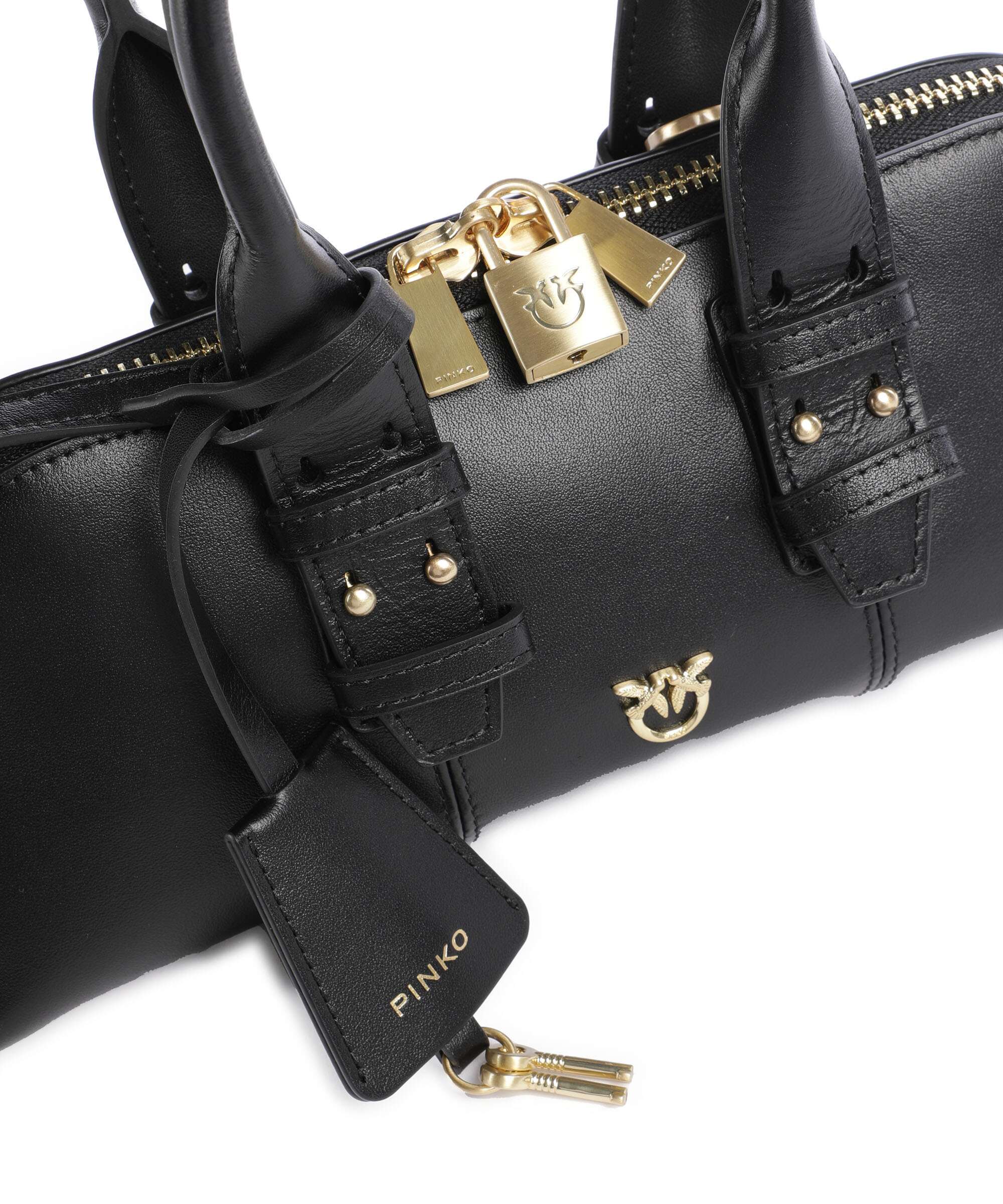 Pinko Bowling Horizontal Handtas nero limousine/matt gold - Image 4