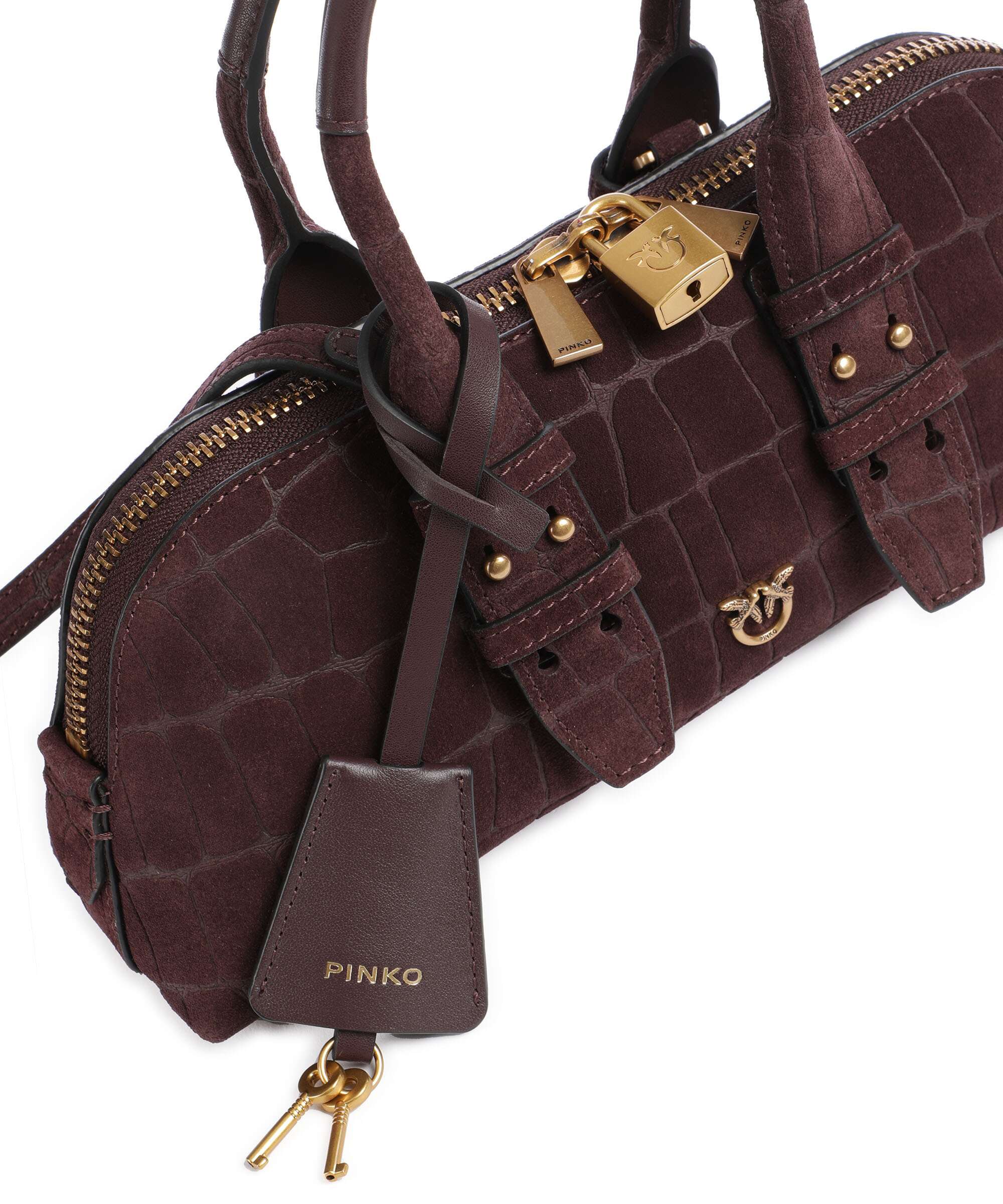 Pinko Bowling Horizontal Handtas rosso mogano/antique gold - Image 4