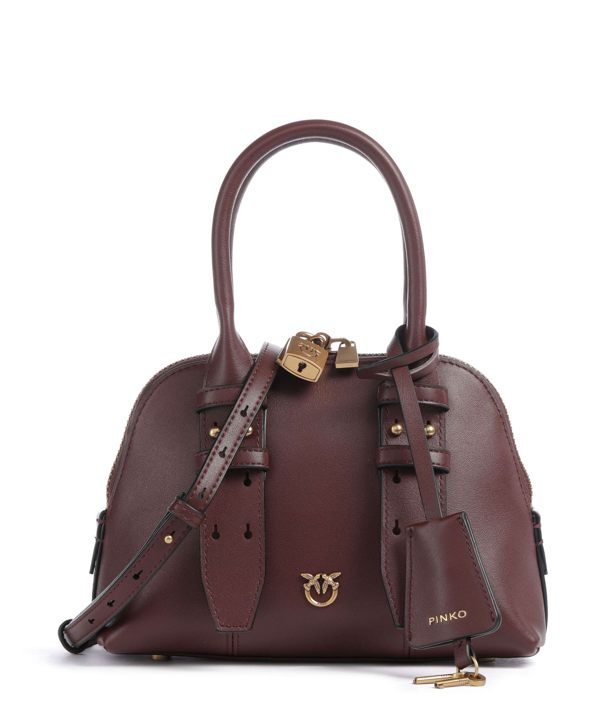 Pinko Bowling Mini Handtas burgundy wine/antique gold
