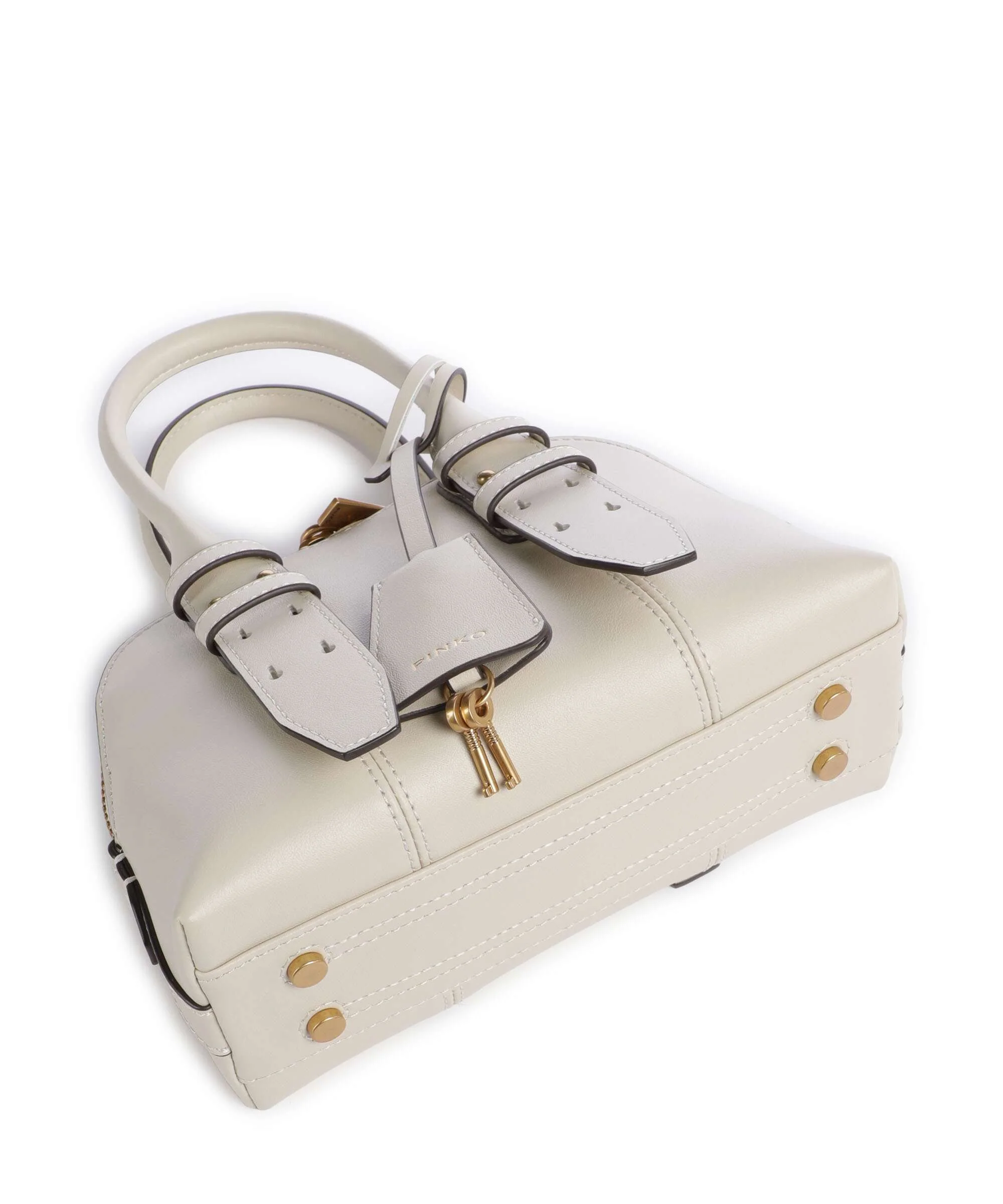 Pinko Bowling Mini Handtas bianco seta/antique gold - Image 6