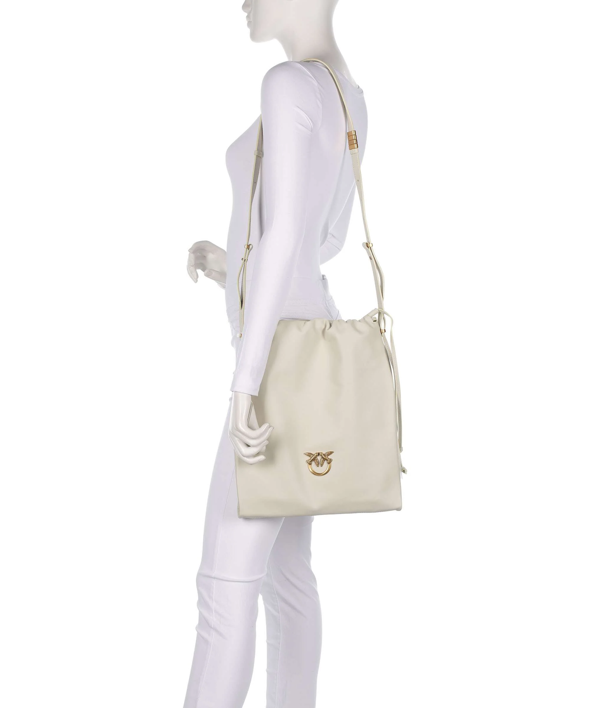 Pinko Classic Slouchy Emmertas bianco seta/antique gold - Image 3