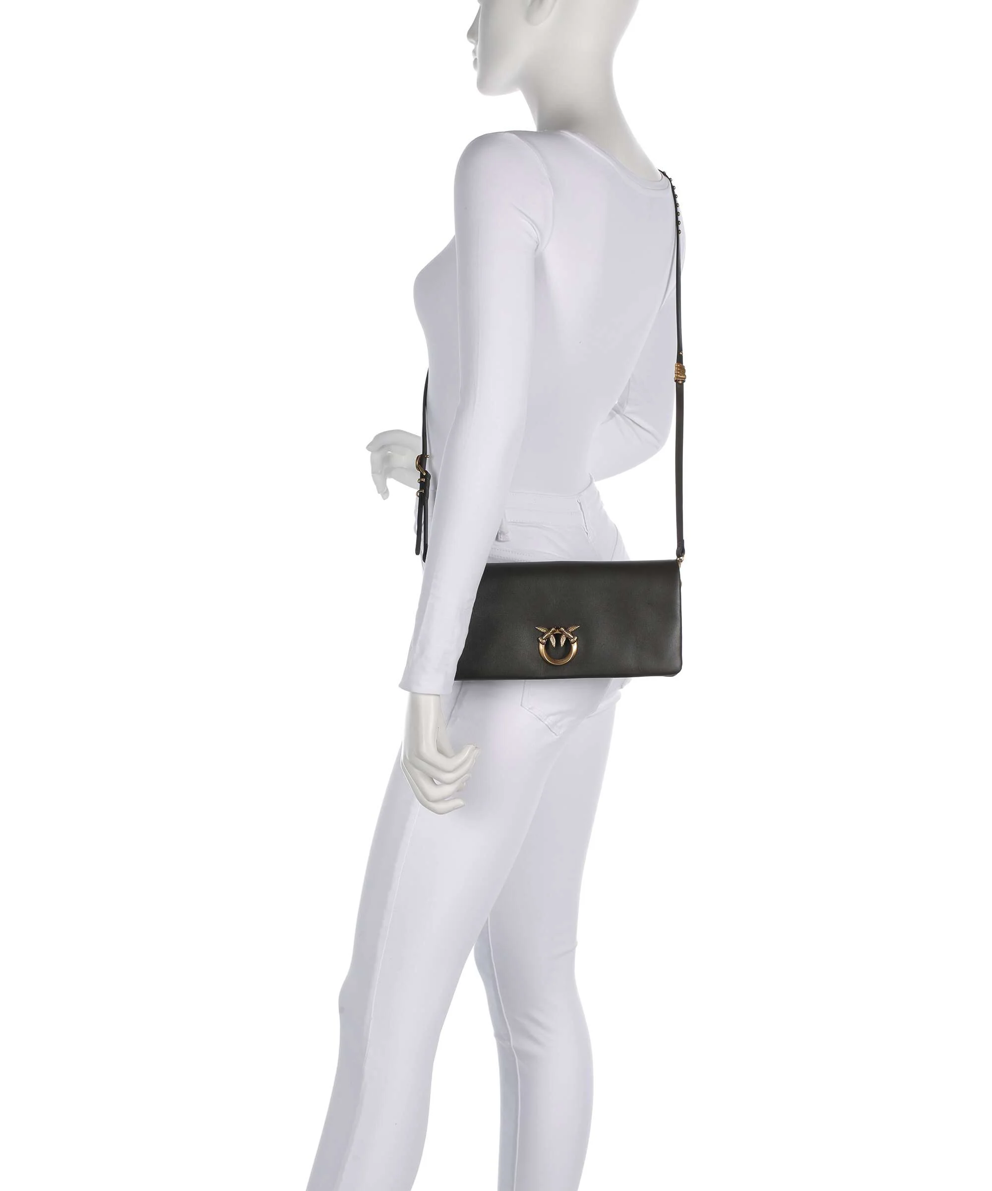 Pinko Click Soft Classic Crossbody tas verde fango/antique gold - Image 3