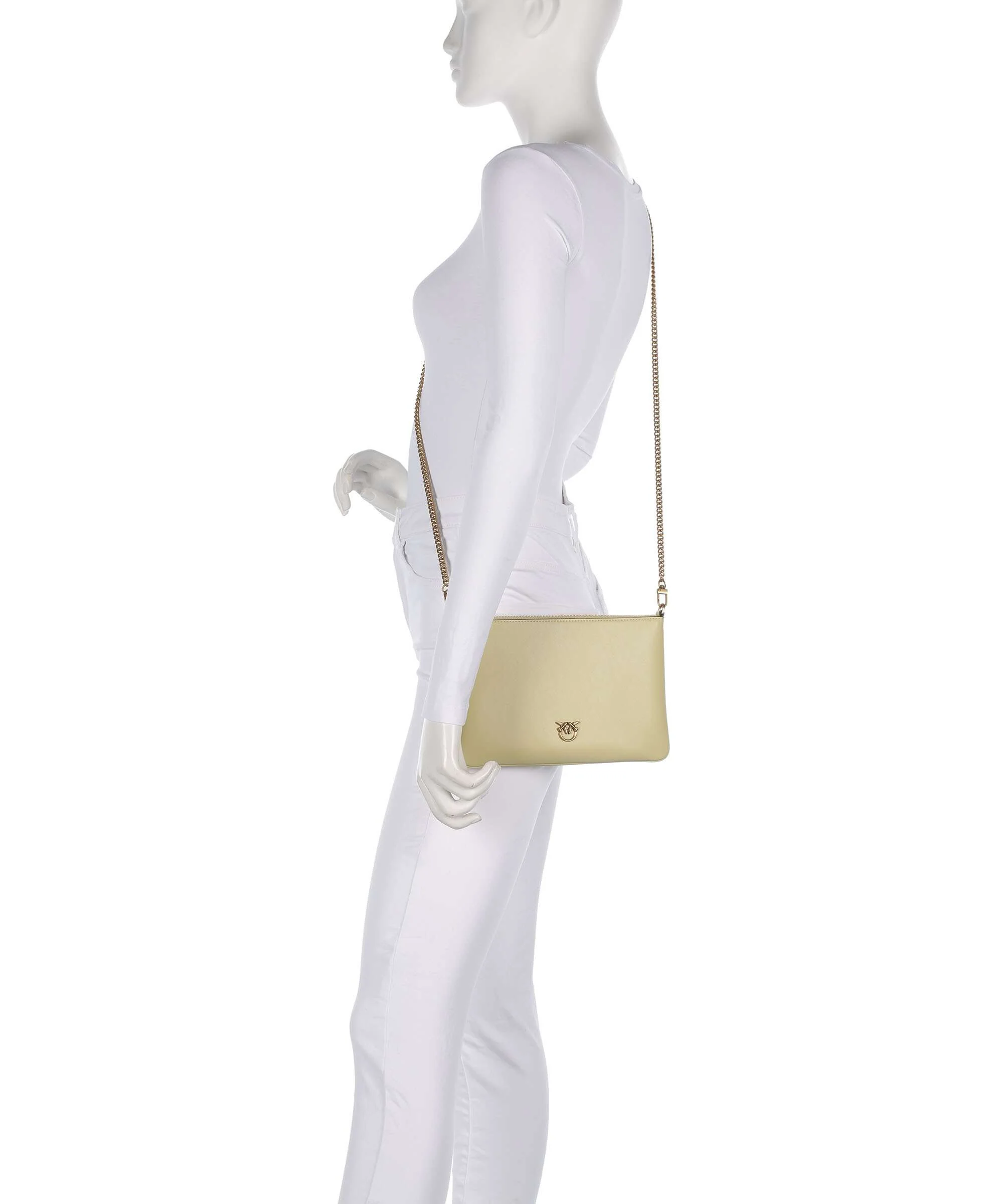 Pinko Flat Classic Crossbody tas giallo vaniglia/antique gold - Image 3