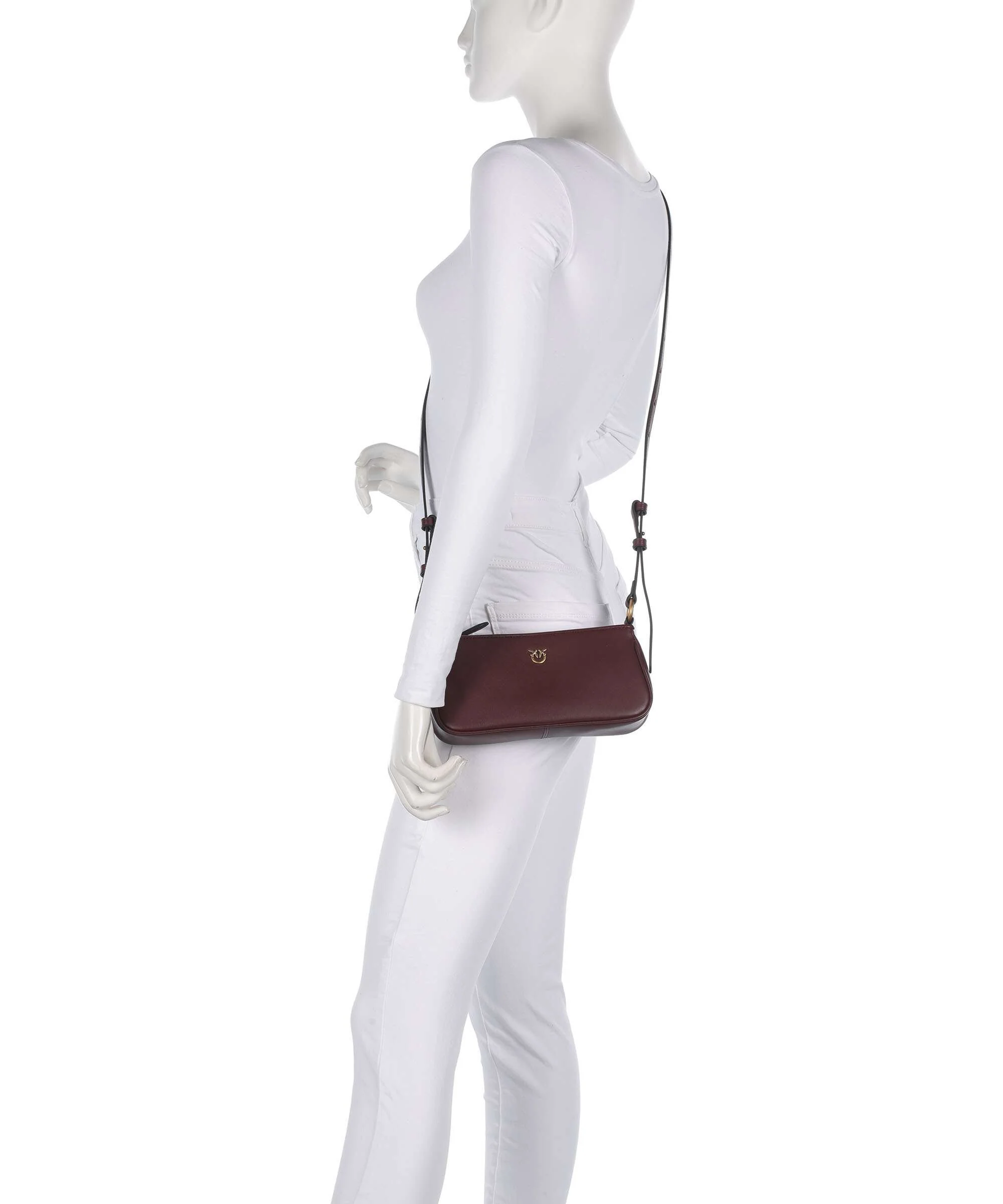 Pinko Half Moon Mini Crossbody tas burgundy wine/antique gold - Image 3