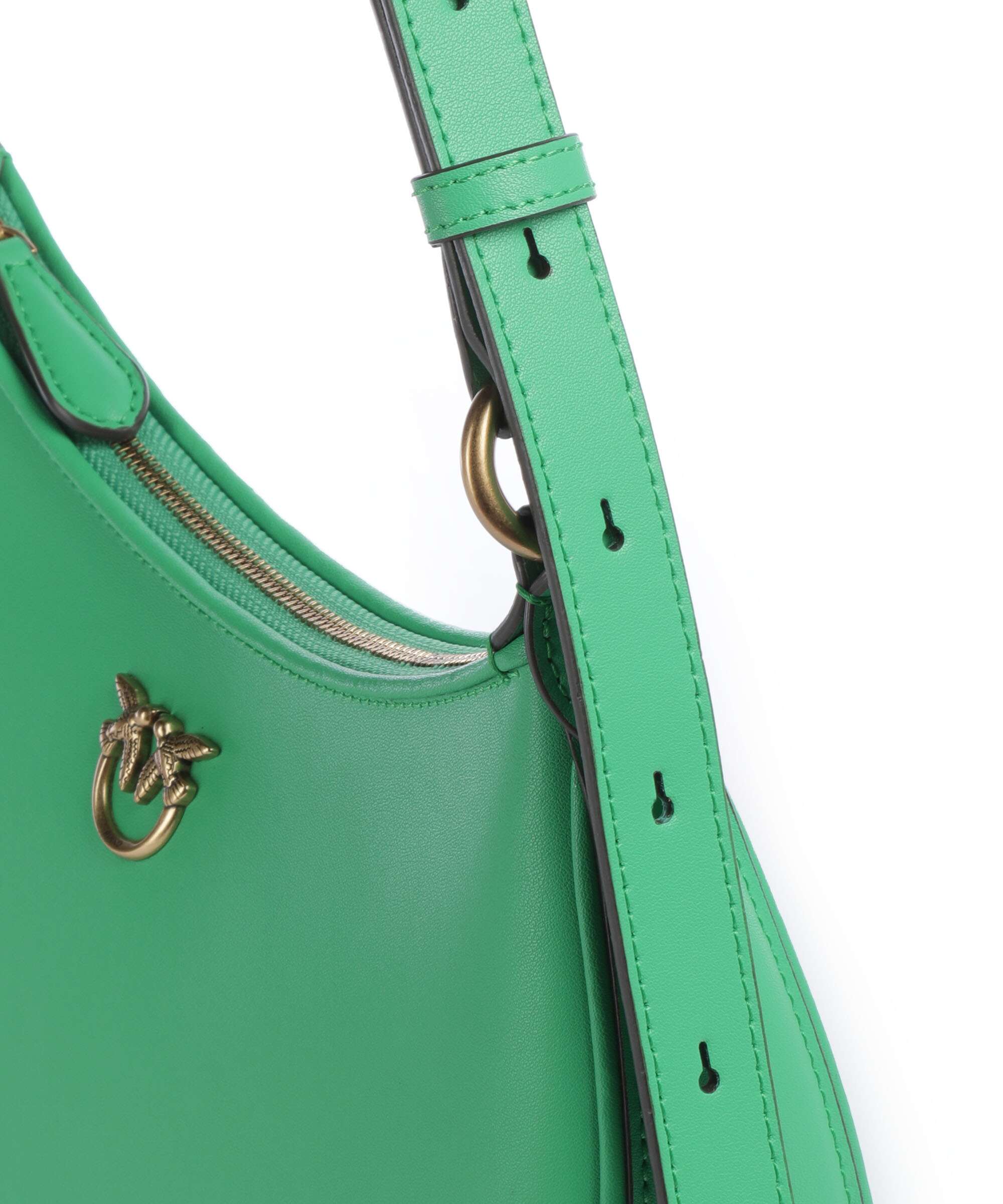 Pinko Half Moon Mini Schoudertas verde isola/antique gold - Image 4