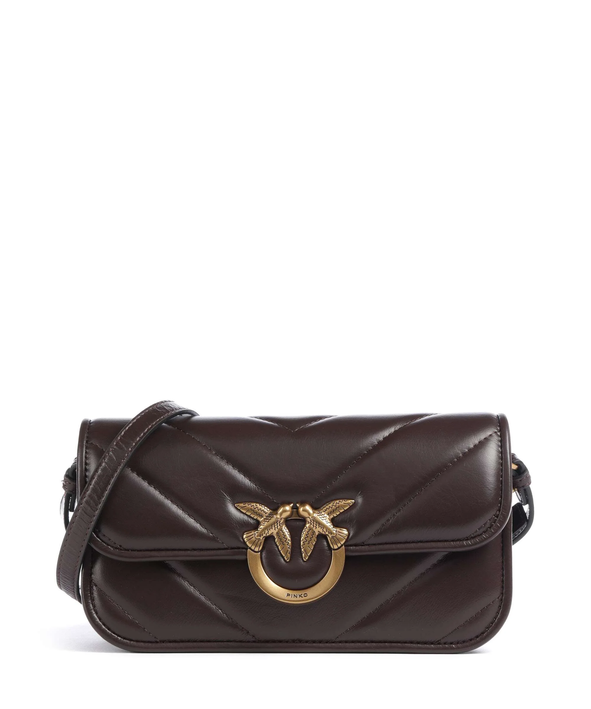 Pinko Love Box Horizontal Schoudertas rosso mogano/antique gold