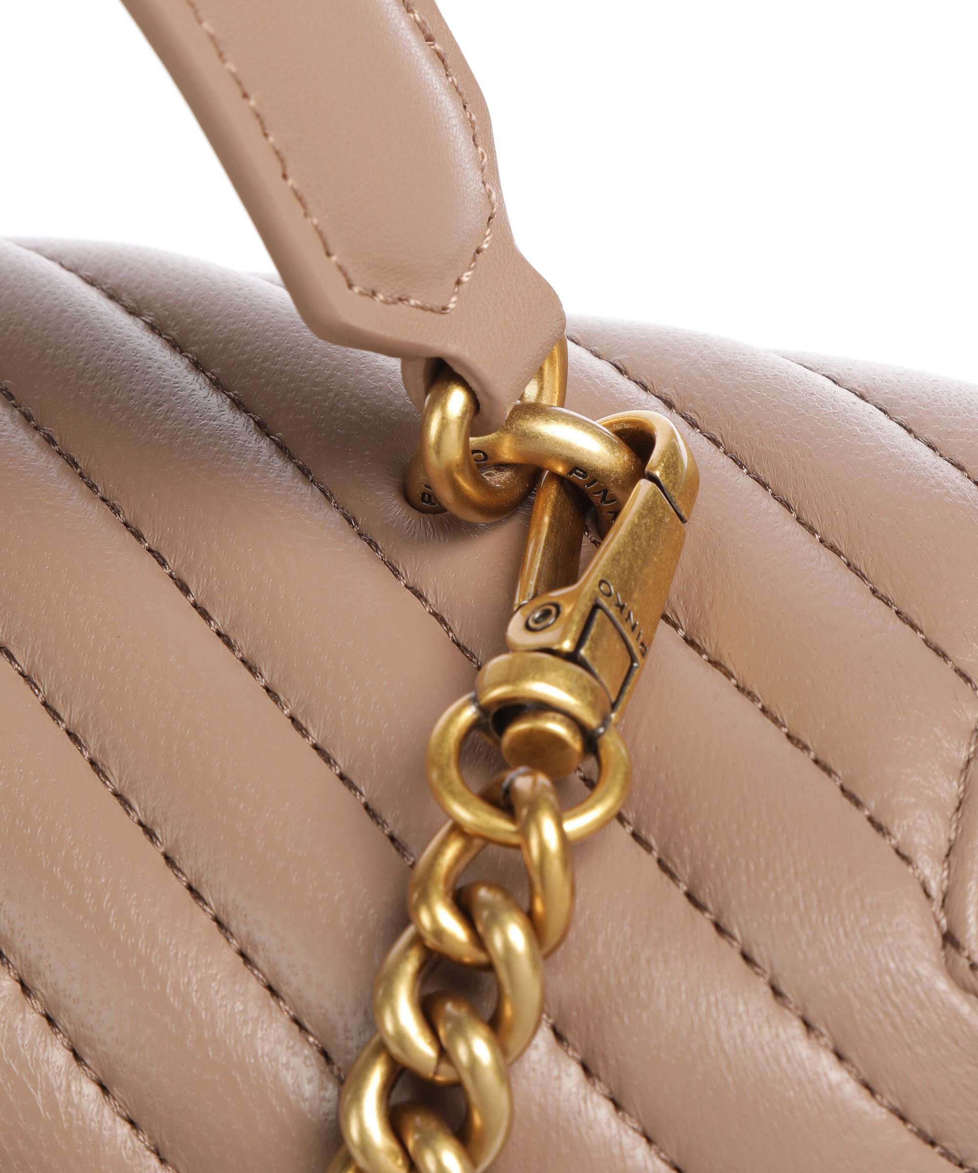 Pinko Love Lady Puff Classic Handtas biscotto zenzero/antique gold - Image 4