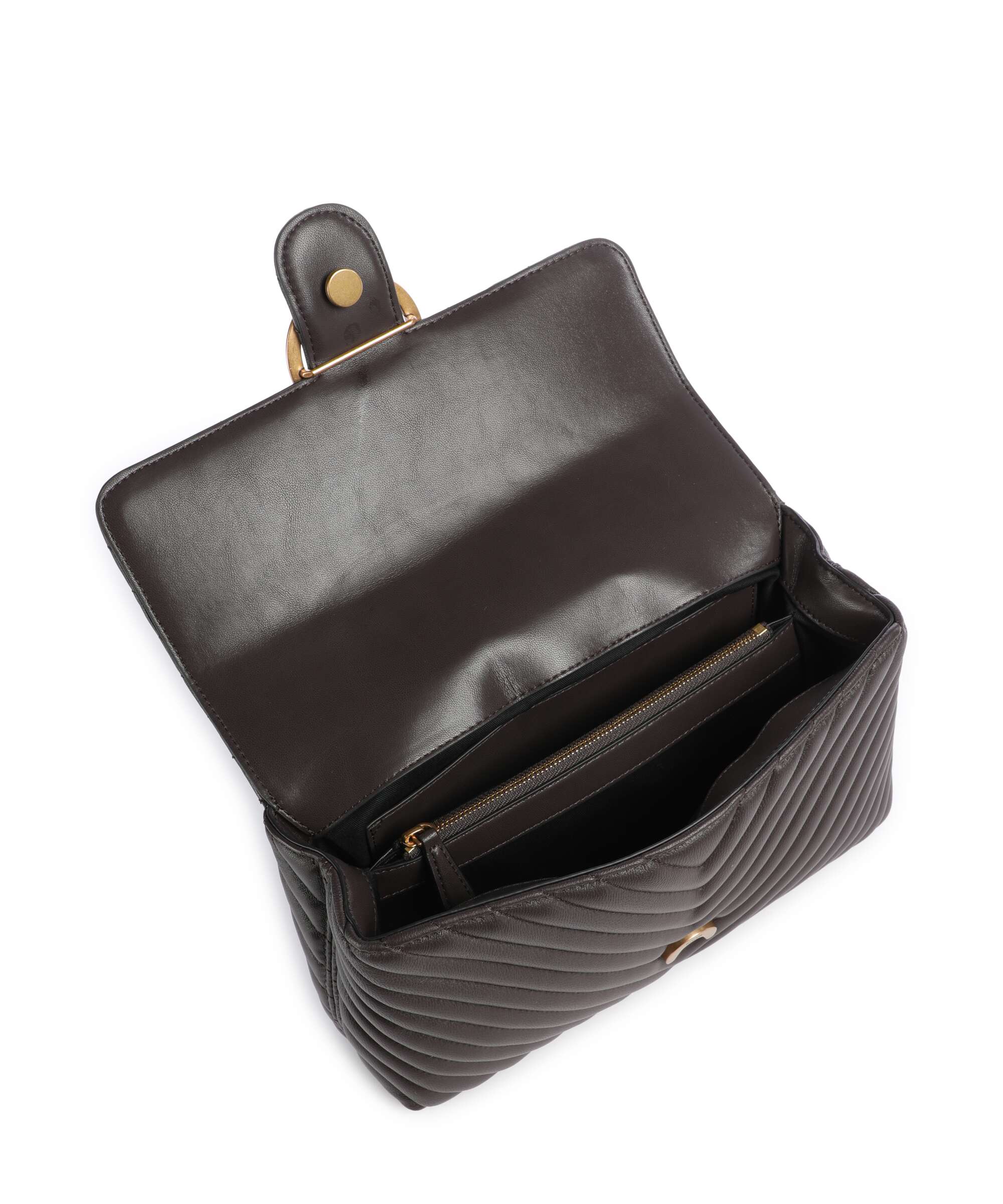 Pinko Love Lady Puff Classic Handtas marrone marasca/antique gold - Image 6