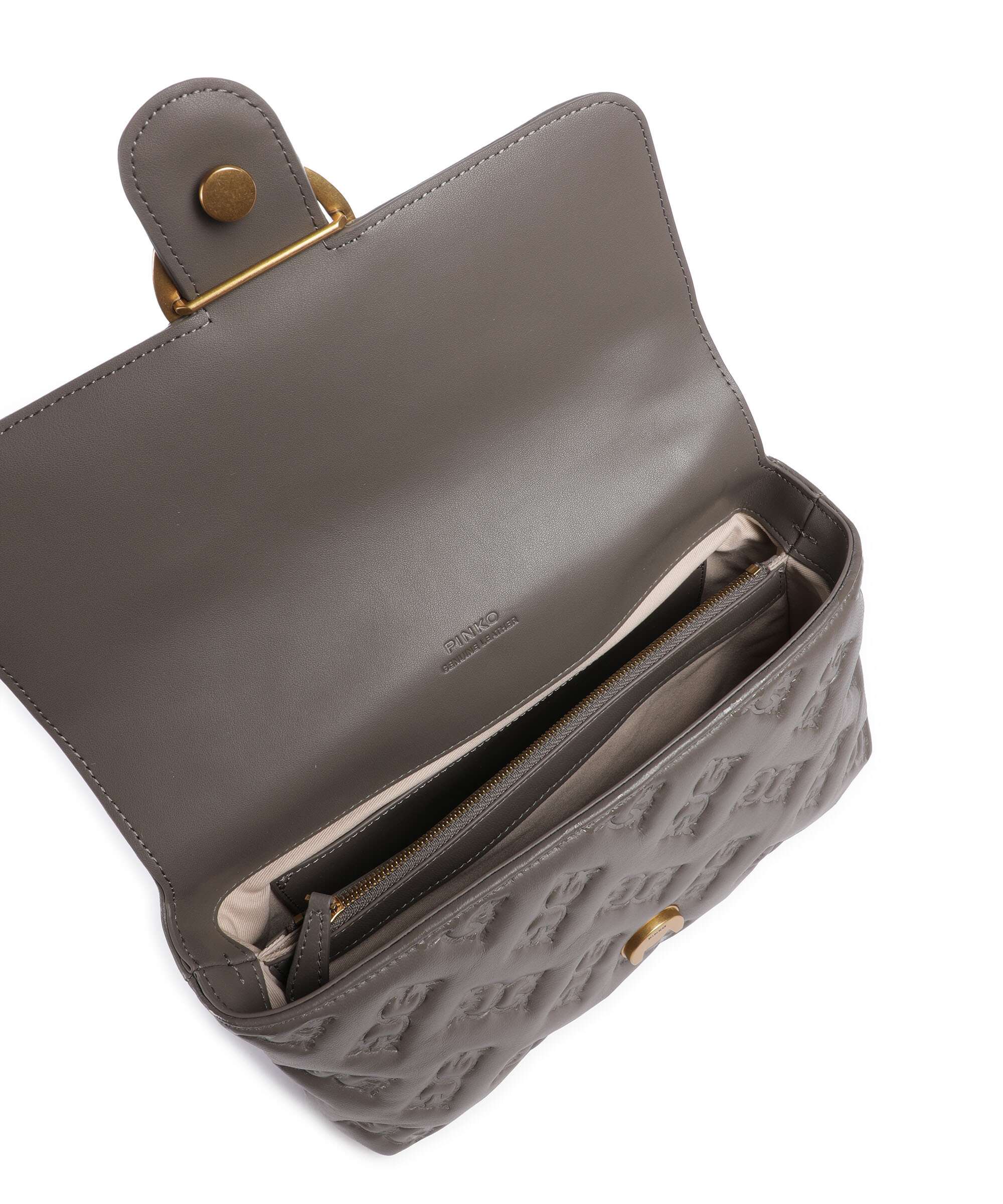 Pinko Love Lady Puff Classic Handtas grigio asfalto/antique gold - Image 7