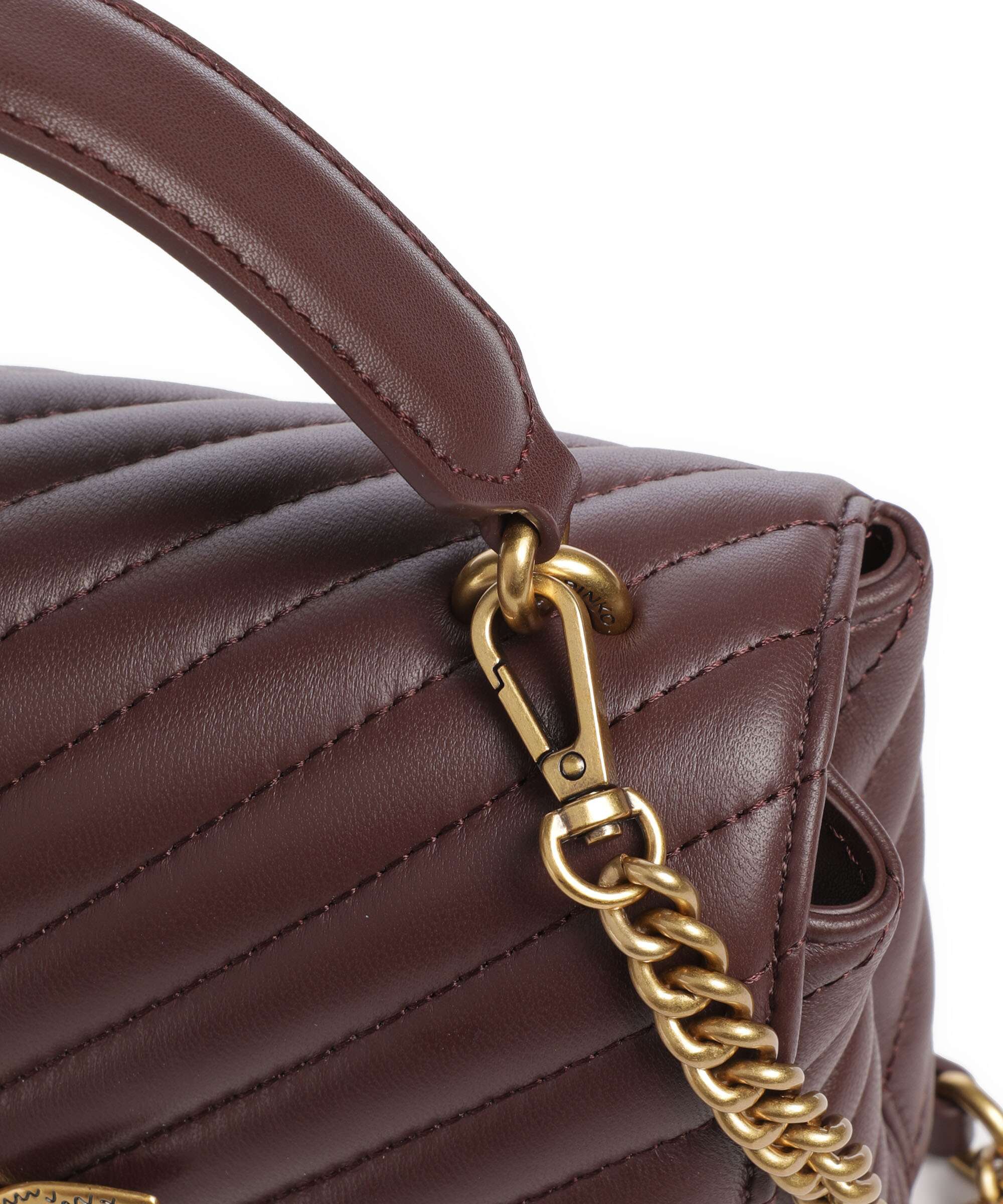 Pinko Love Lady Puff Mini Handtas cioccolato amaro/antique gold - Image 4