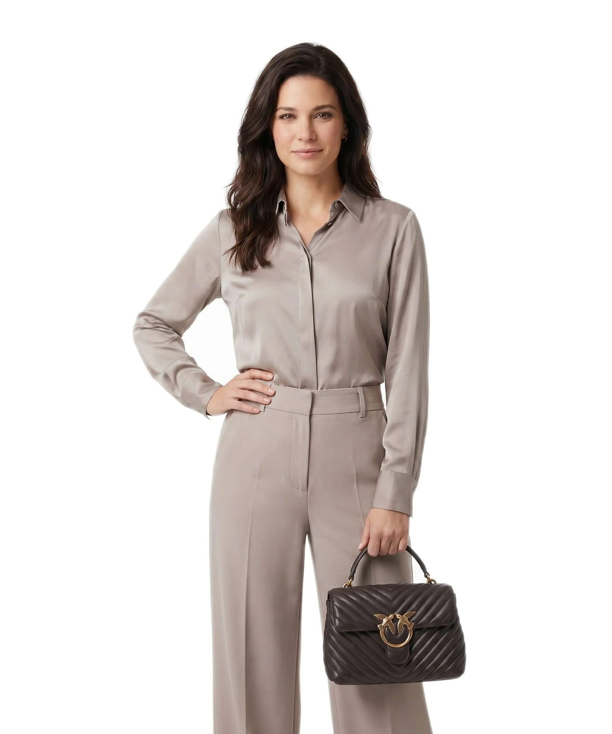 Pinko Love Lady Puff Mini Handtas marrone marasca/antique gold - Image 3
