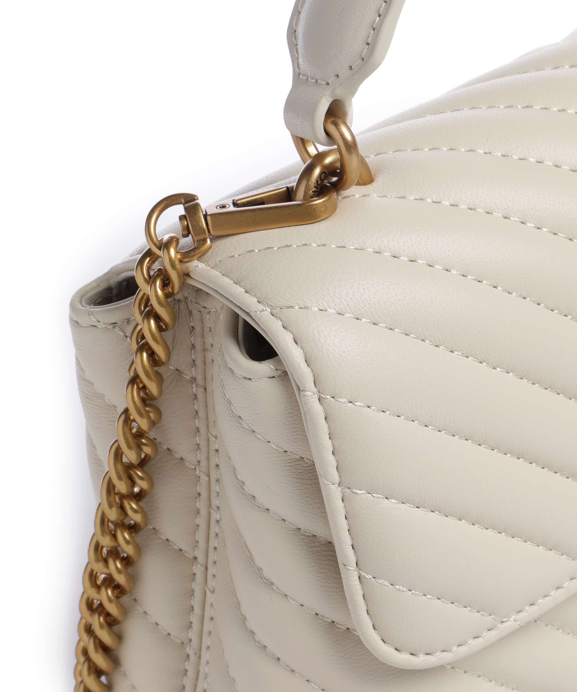 Pinko Love Lady Puff Mini Handtas bianco seta/antique gold - Image 4