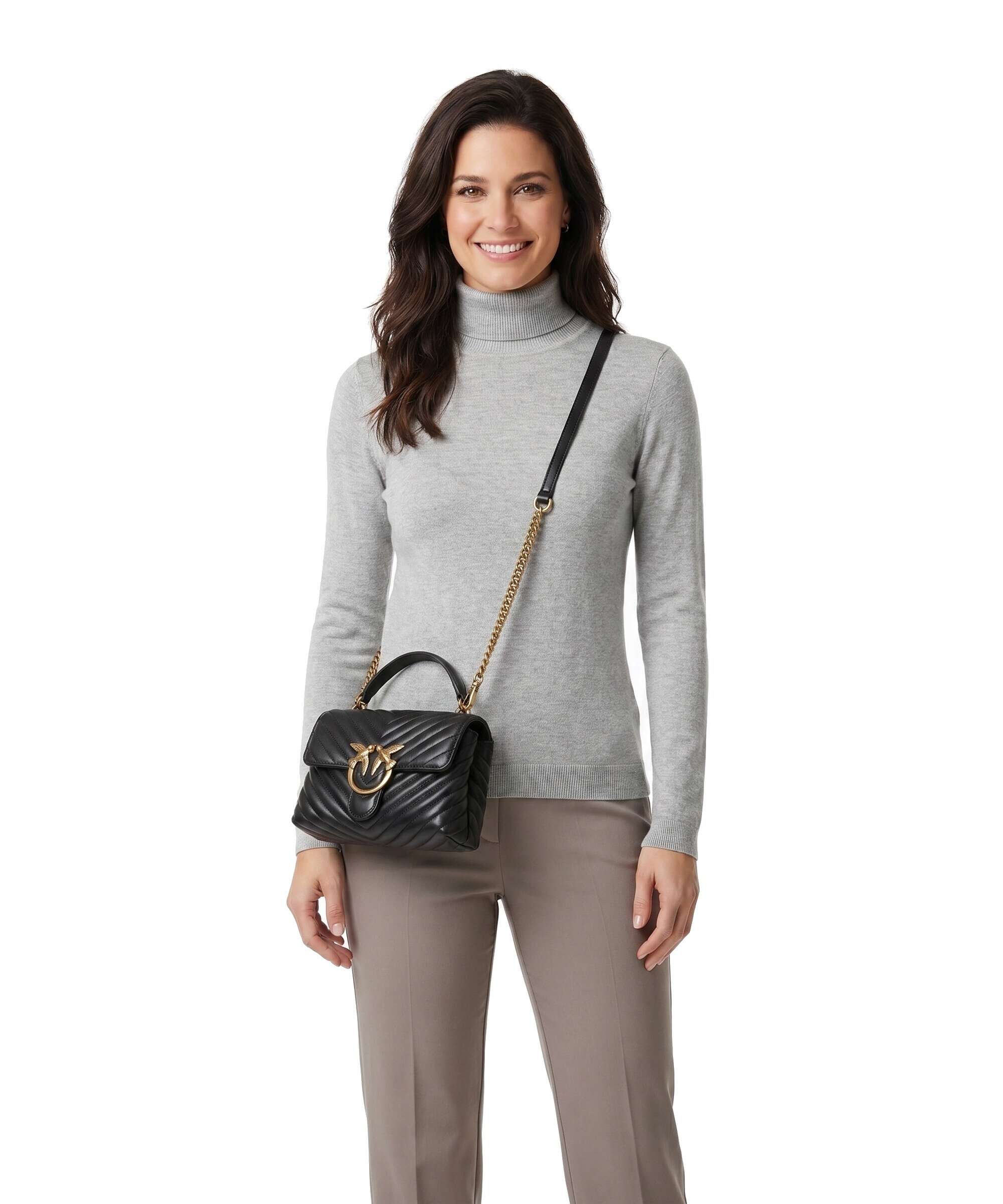 Pinko Love Lady Puff Mini Handtas nero/antique gold - Image 3