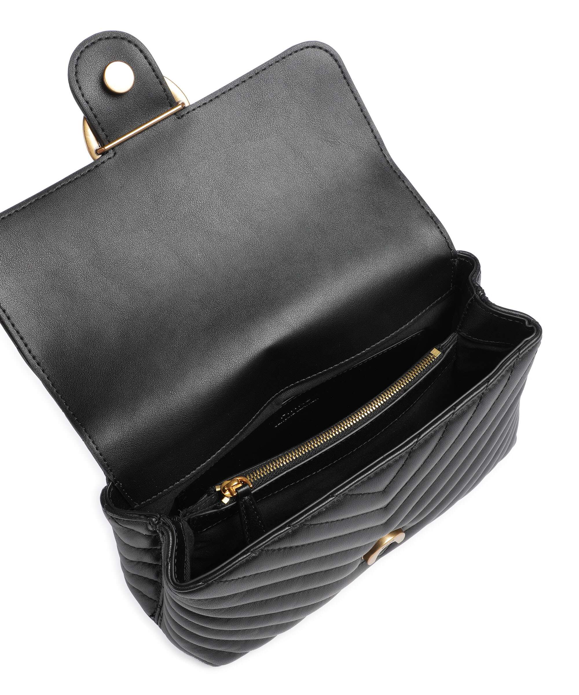 Pinko Love Lady Puff Mini Handtas nero/antique gold - Image 6