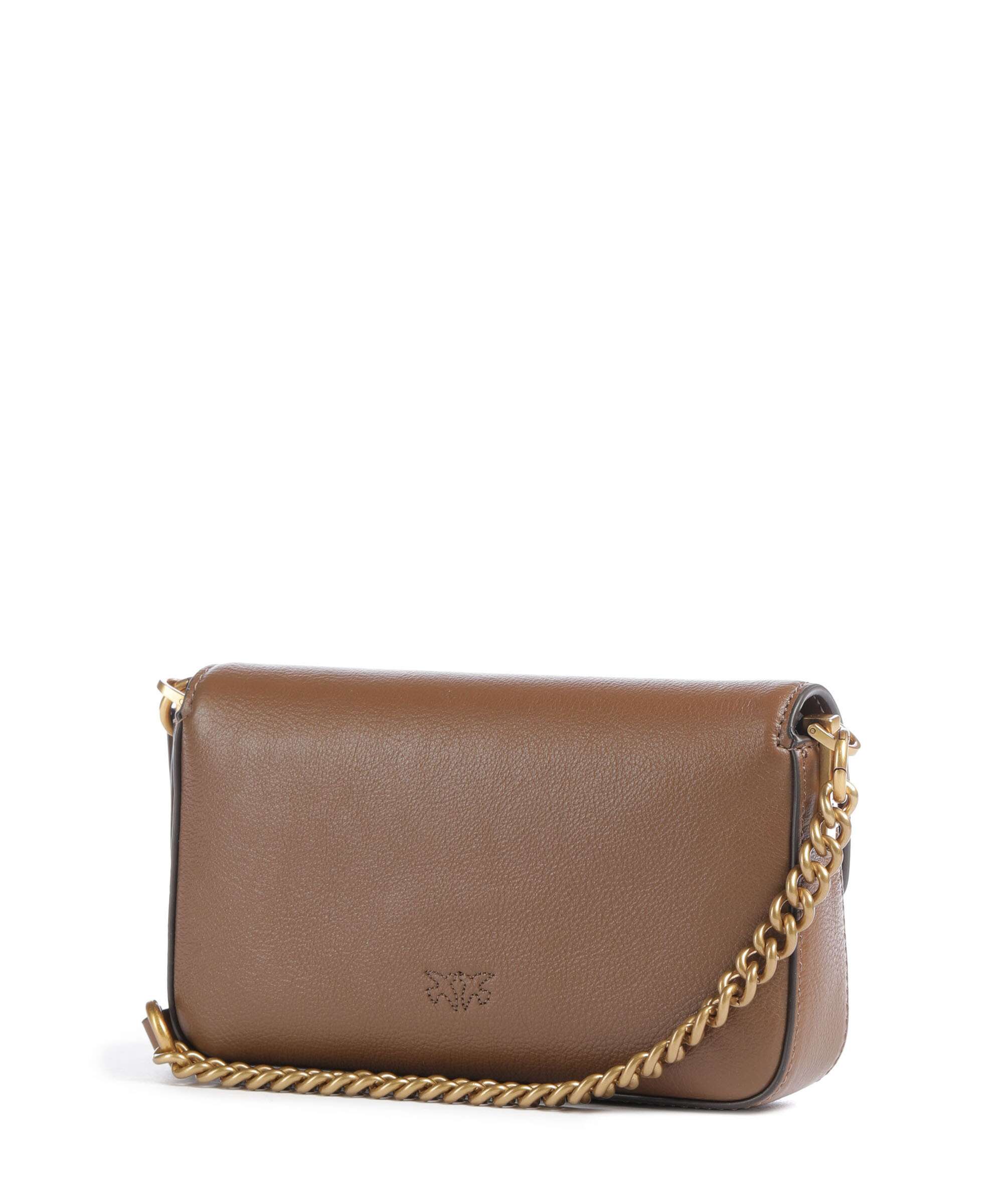 Pinko Love One Baby Slouchy Crossbody tas marrone cognac/antique gold - Image 2