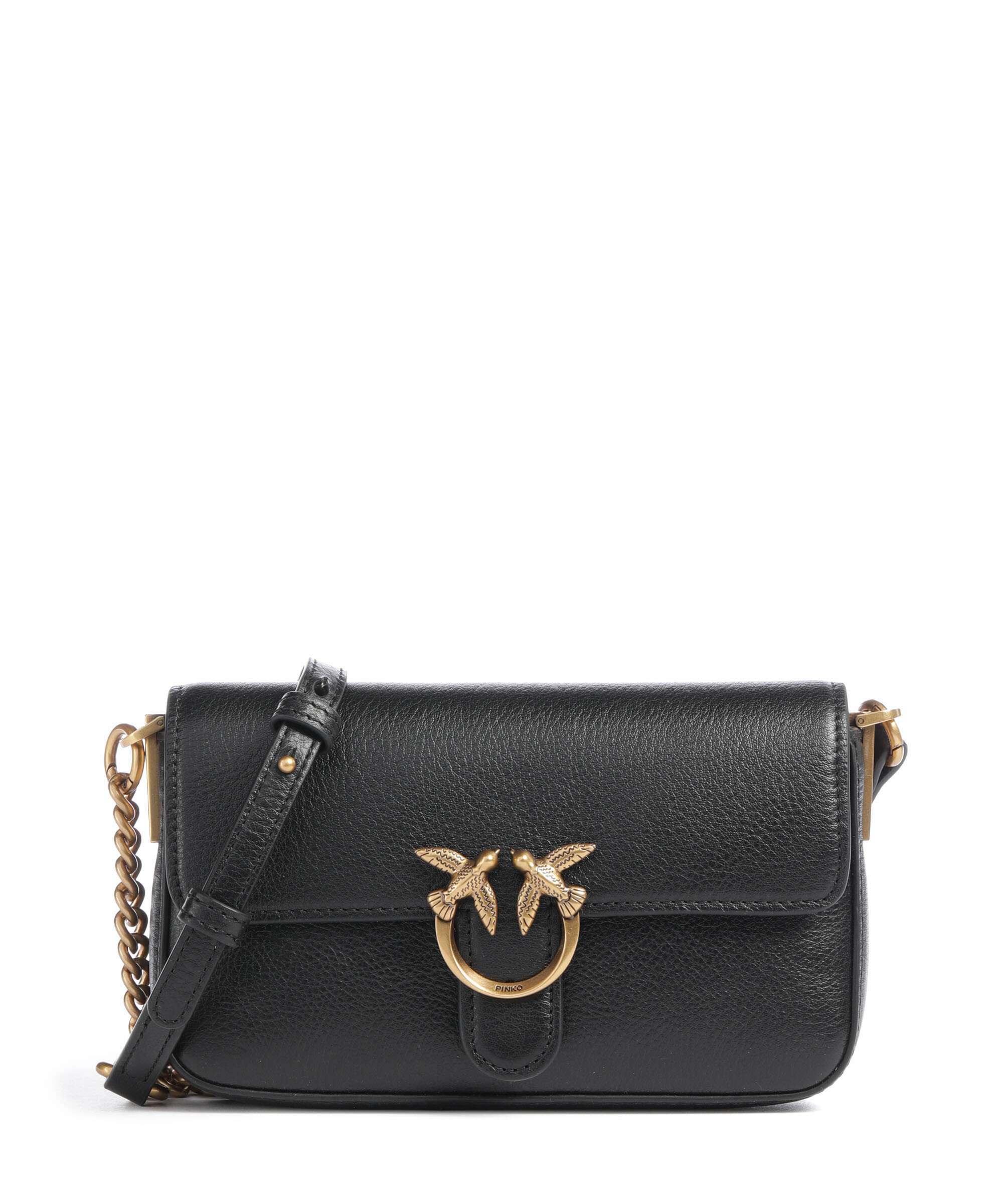 Pinko Love One Baby Slouchy Crossbody tas nero/antique gold