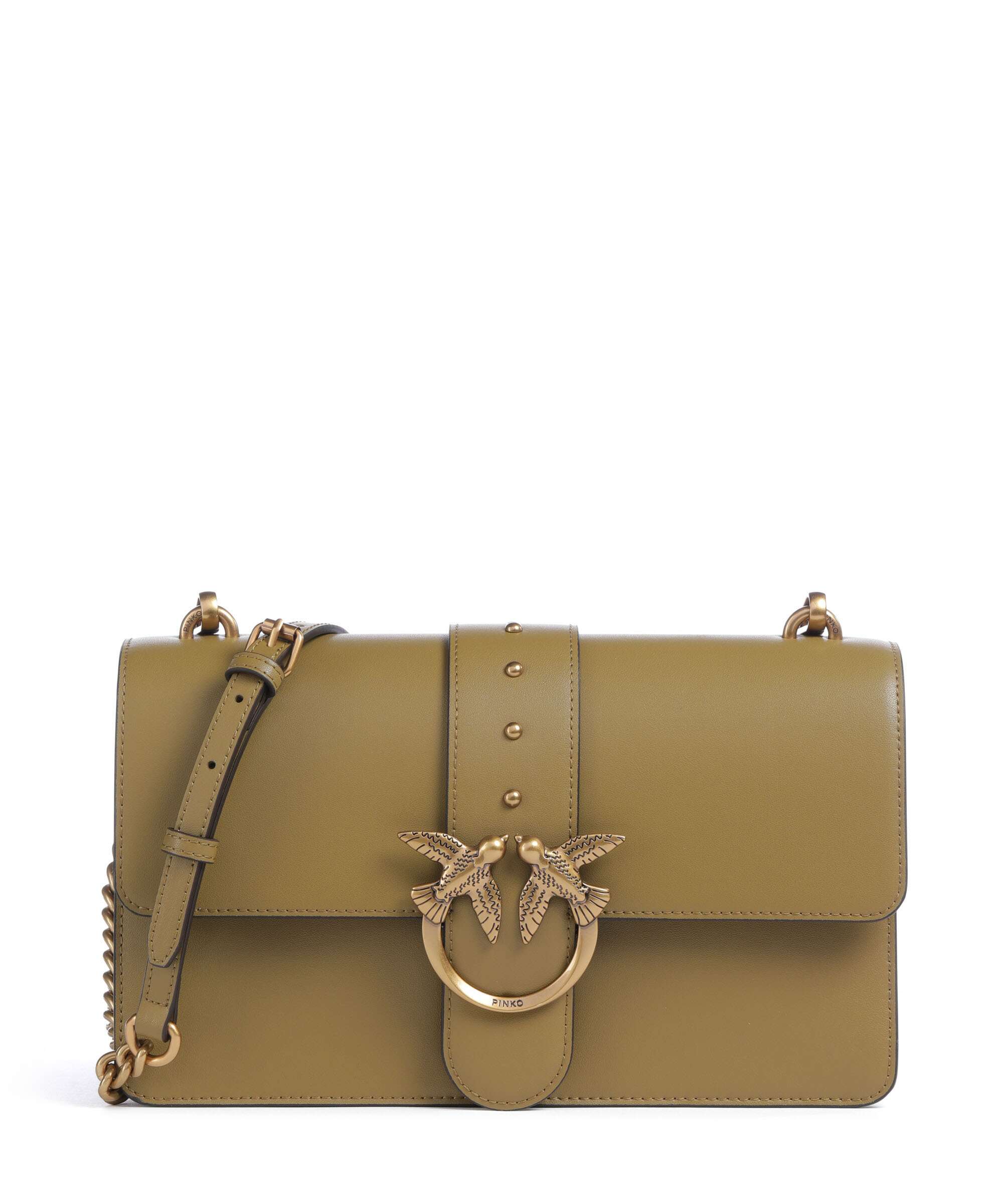Pinko Love One Classic Crossbody tas verde canguro/antique gold