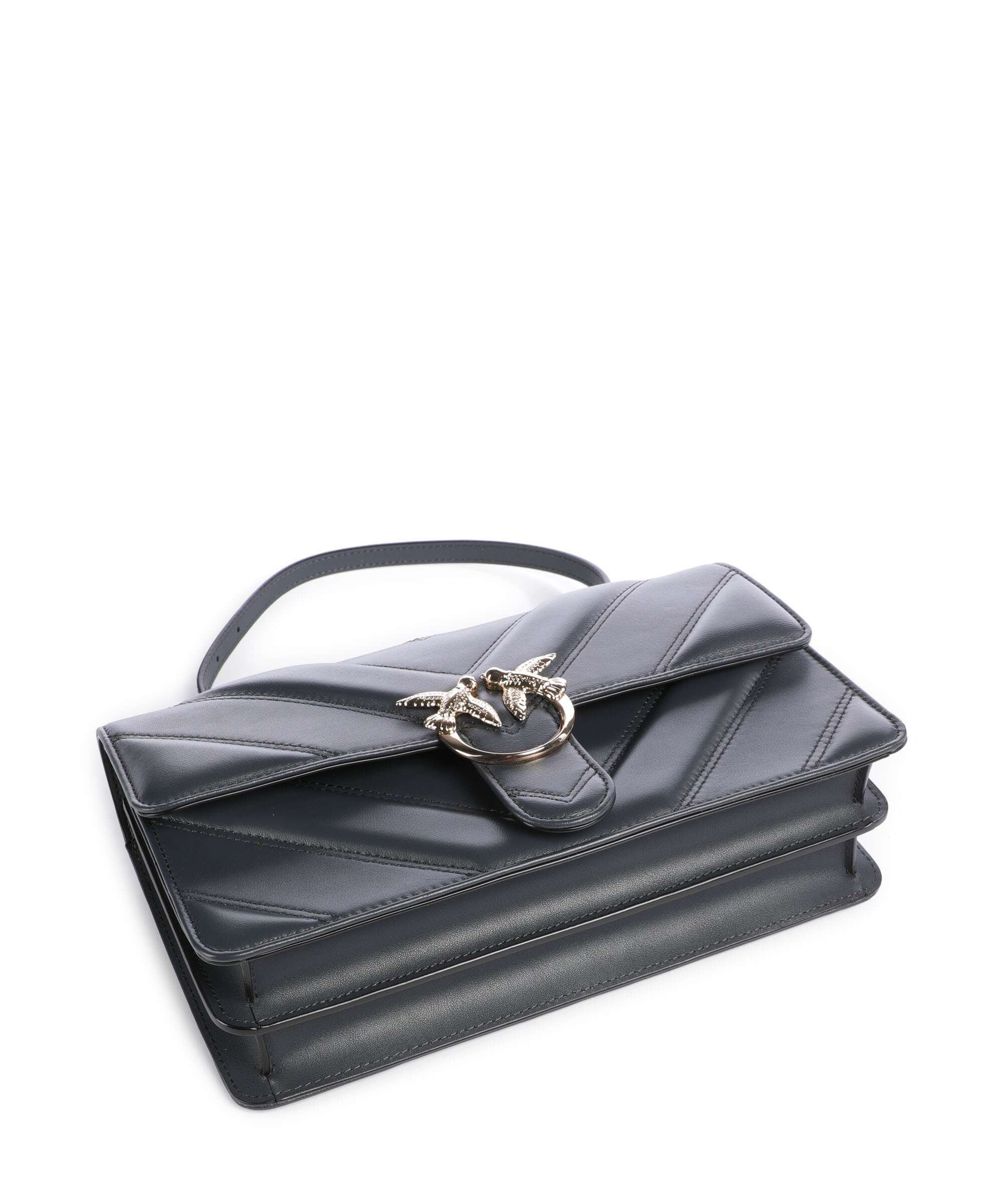 Pinko Love One Classic Schoudertas grigio asfalto/oro mordore - Image 5