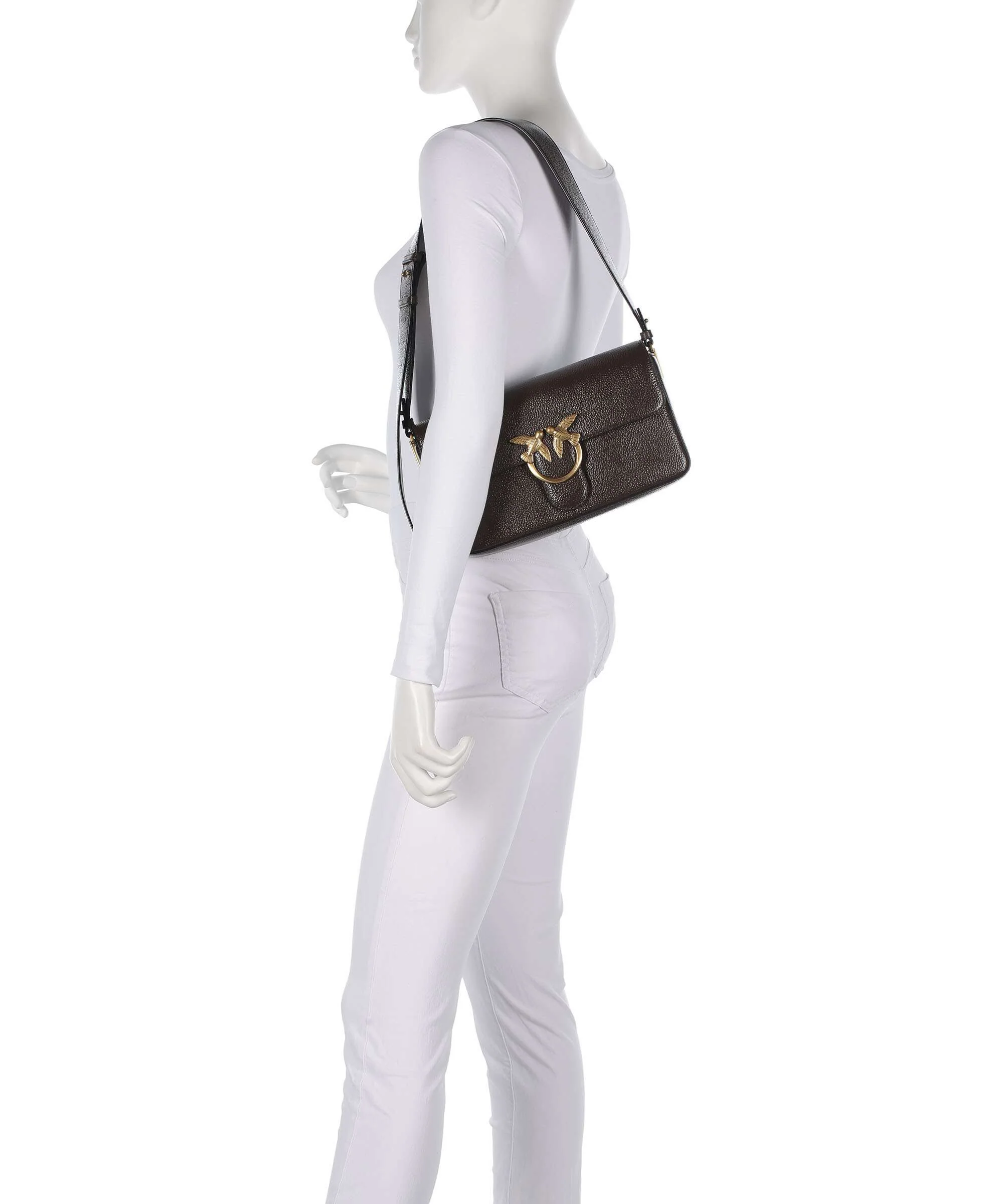 Pinko Love One Classic Slouchy Schoudertas marrone/chicco di caffe/antique - Image 3