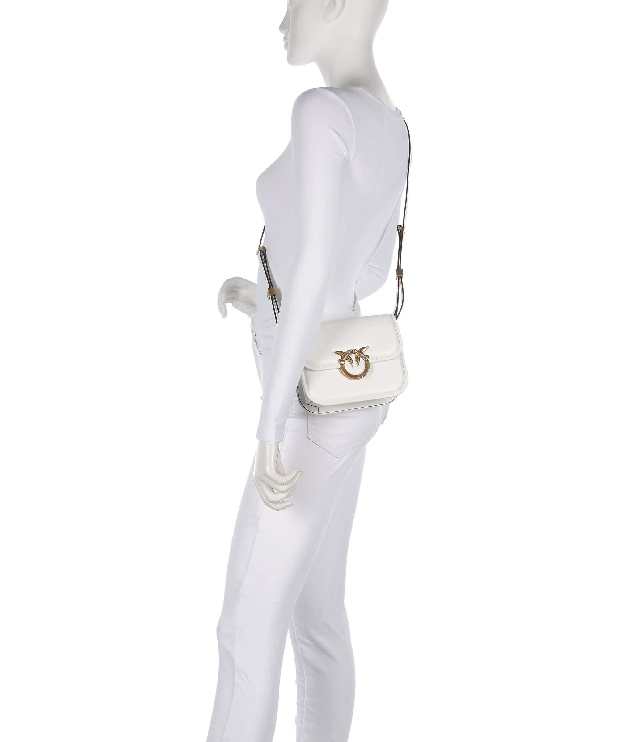 Pinko Love One Mini Crossbody tas bianco nembo/antique gold - Image 3