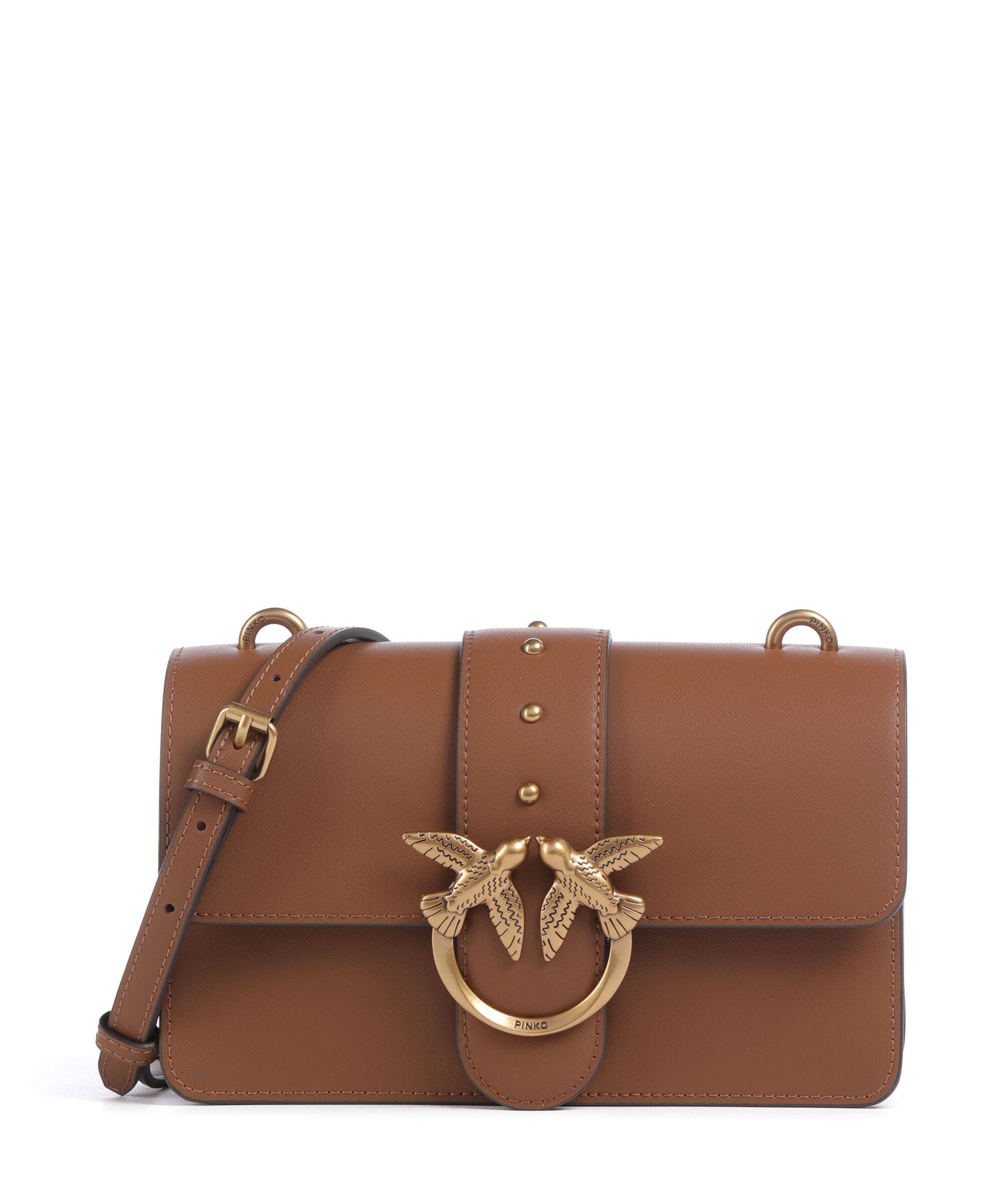 Pinko Love One Mini Crossbody tas marrone/leone/antique gold