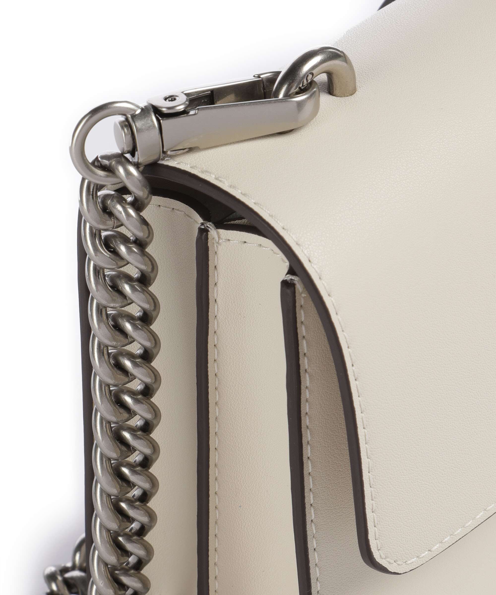 Pinko Love One Mini Crossbody tas bianco seta/old silver - Image 4