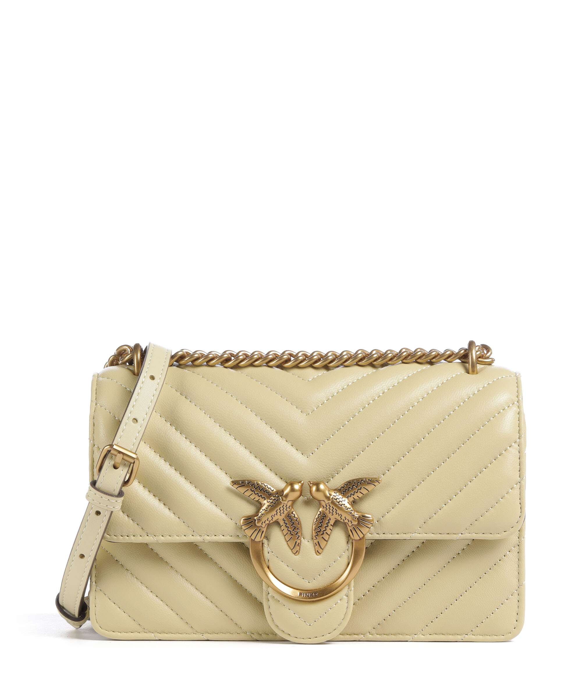 Pinko Love One Mini Schoudertas giallo vaniglia/antique gold