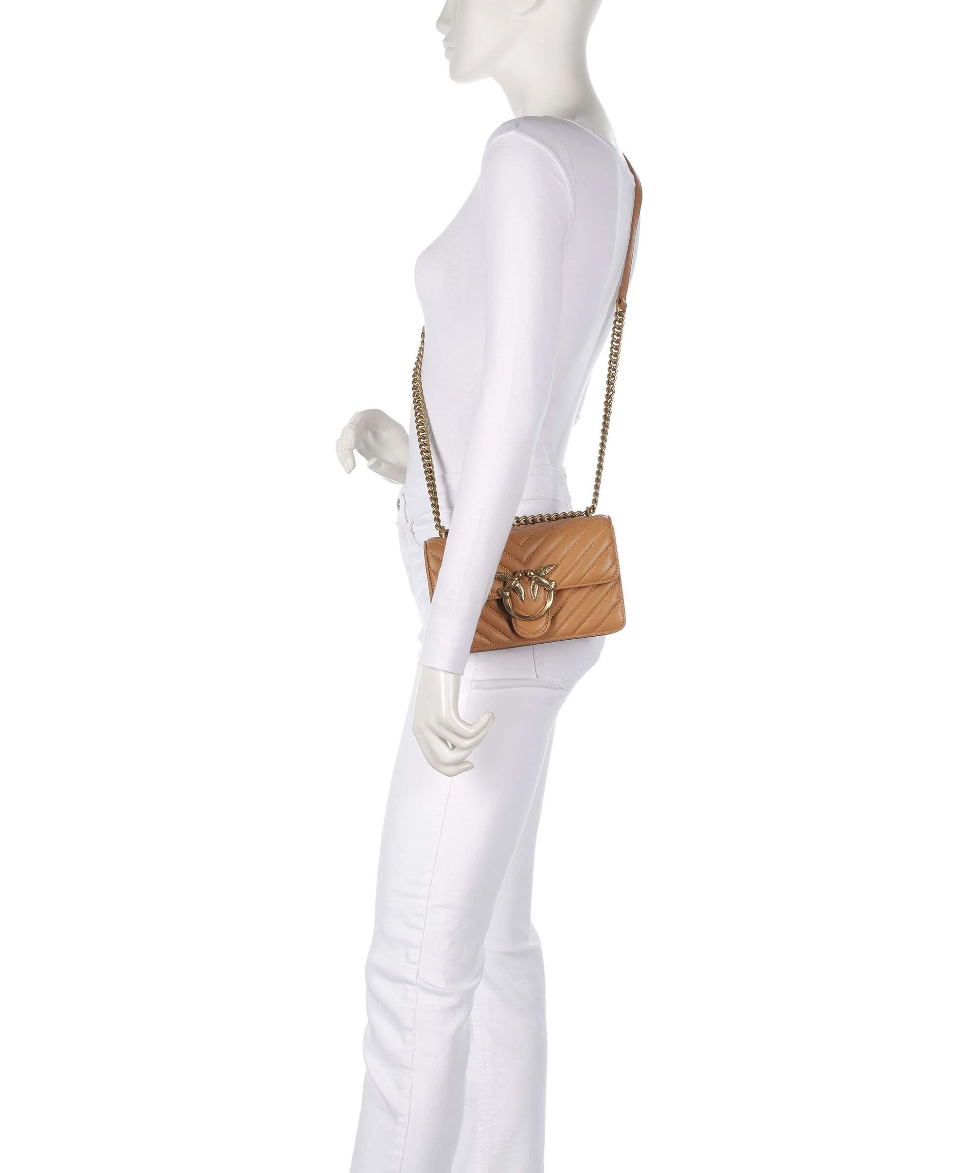 Pinko Love One Mini Schoudertas torrone/antique gold - Image 3