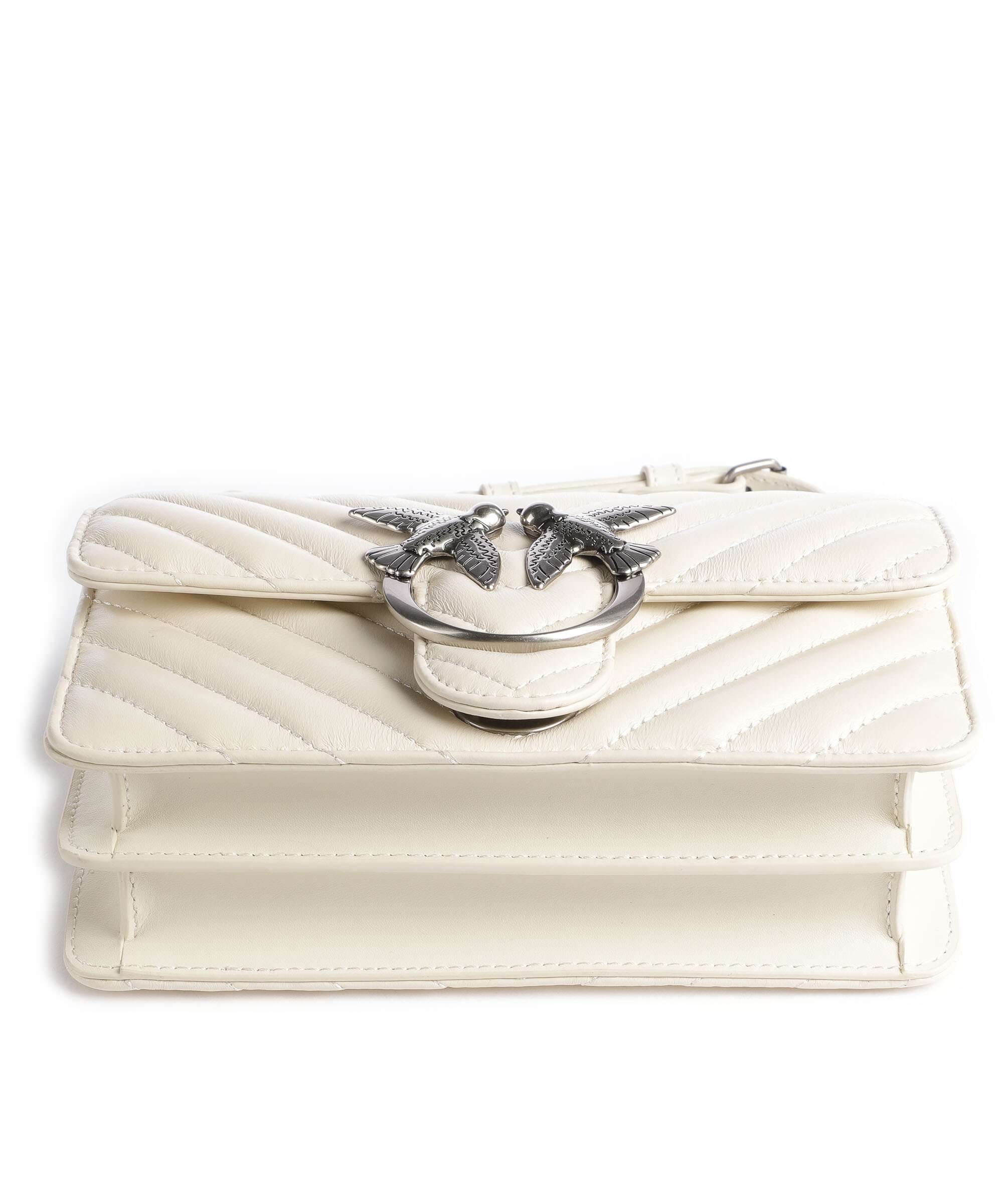 Pinko Love One Mini Schoudertas bianco seta/old silver - Image 6