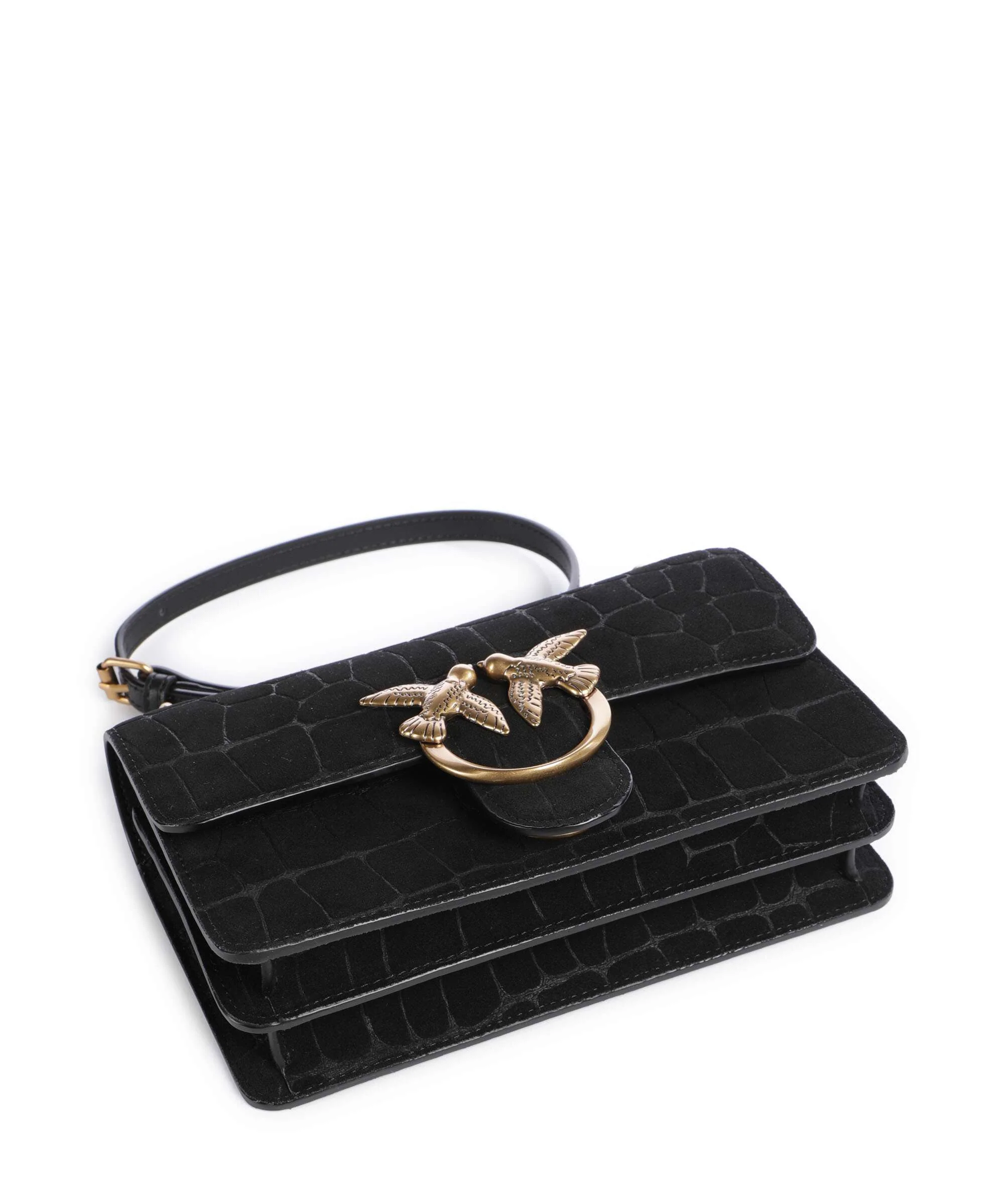Pinko Love One Mini Schoudertas nero/antique gold - Image 6