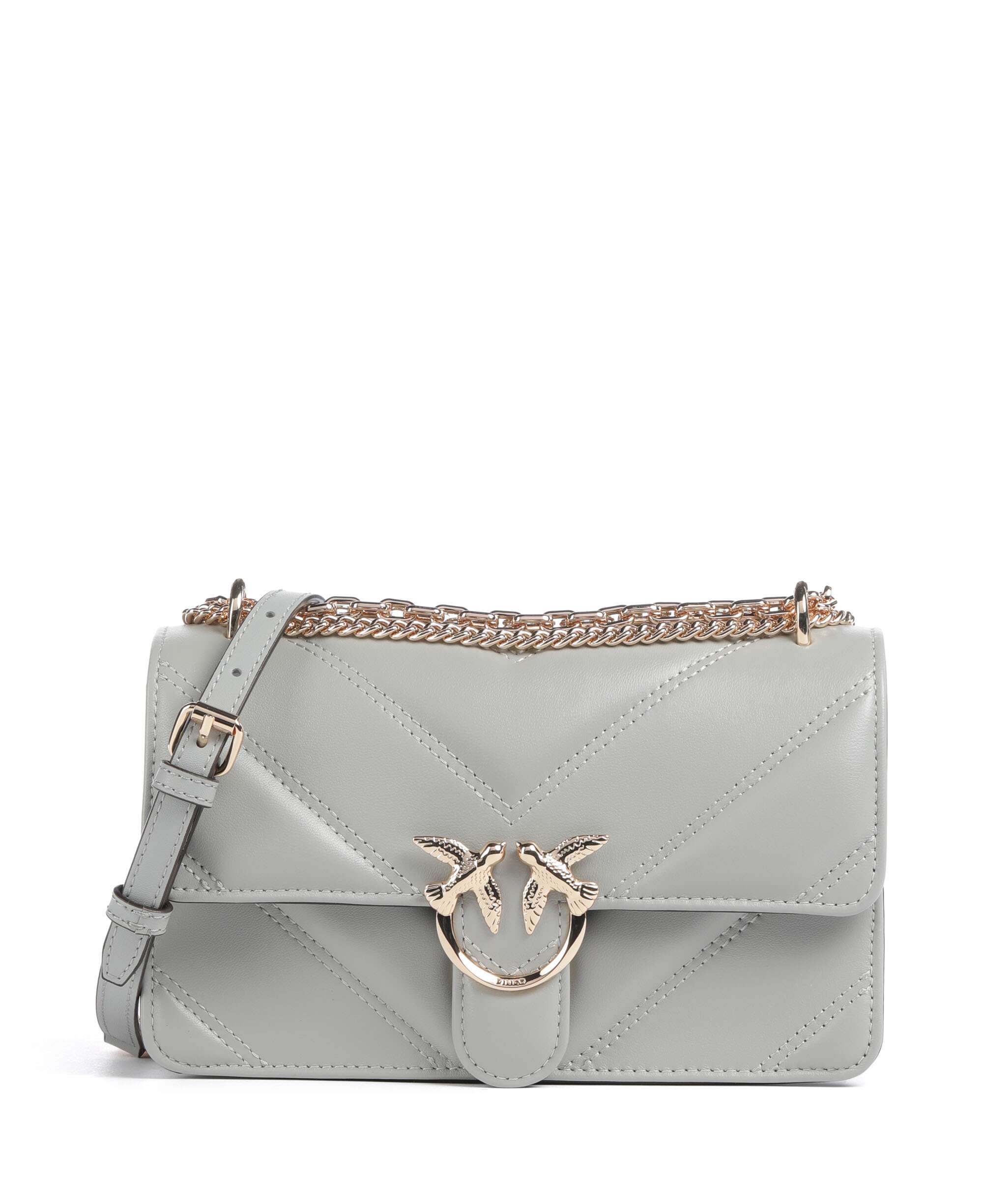 Pinko Love One Mini Schoudertas grigio perla/gold mordore