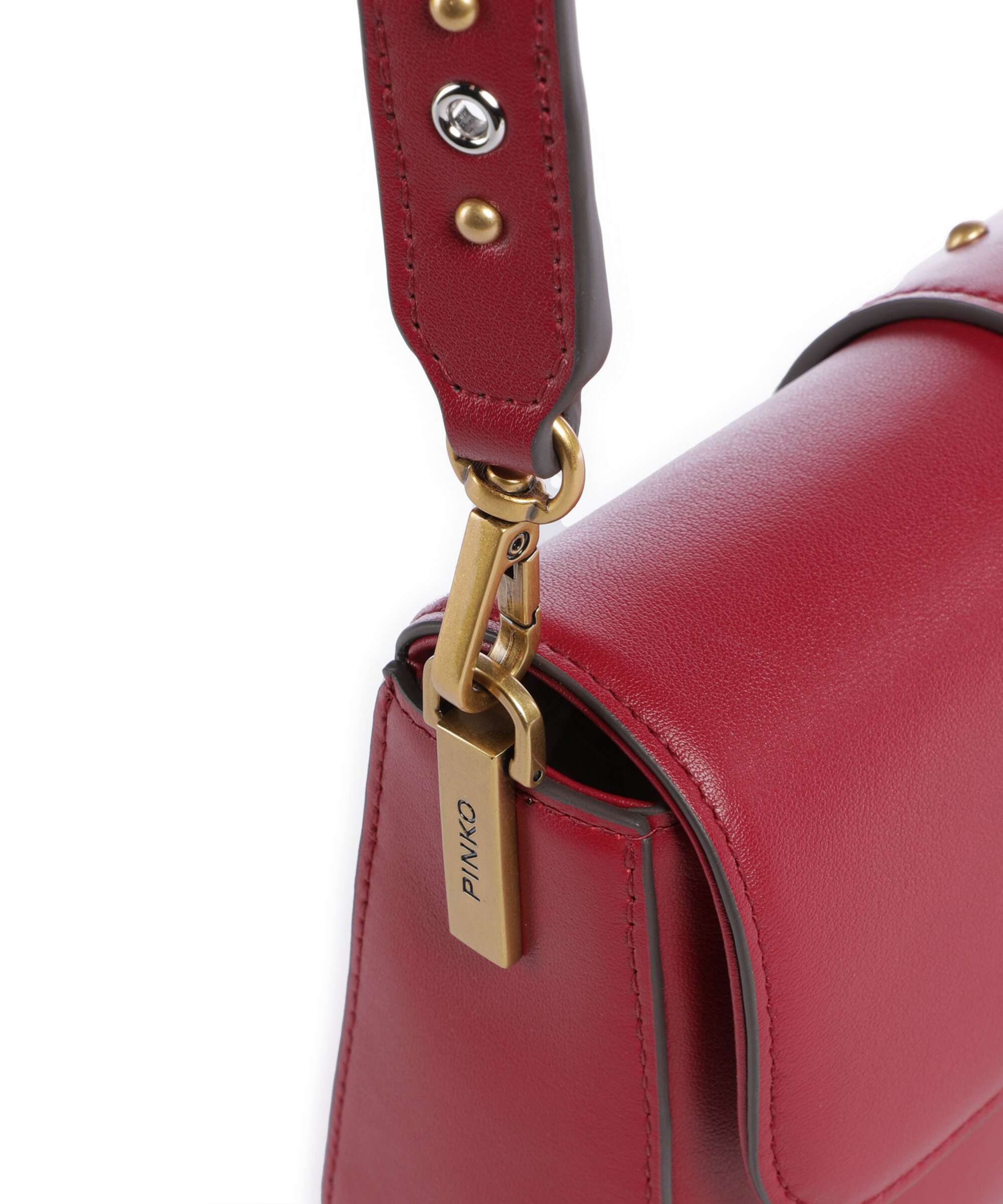 Pinko Love One Mini Slouchy Charms Crossbody tas rosso lampone/antique gold - Image 4