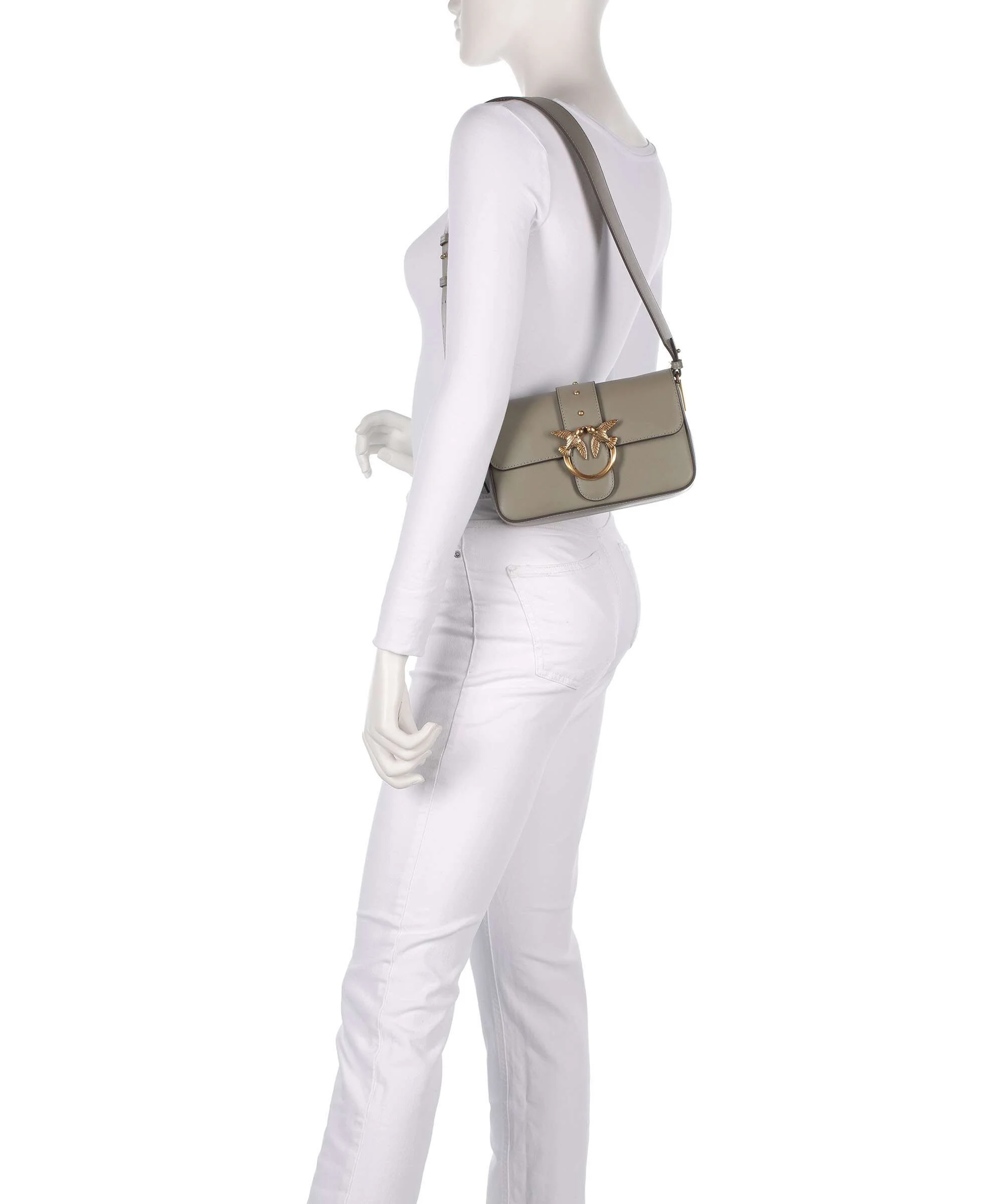 Pinko Love One Mini Slouchy Schoudertas noce/antique gold - Image 3