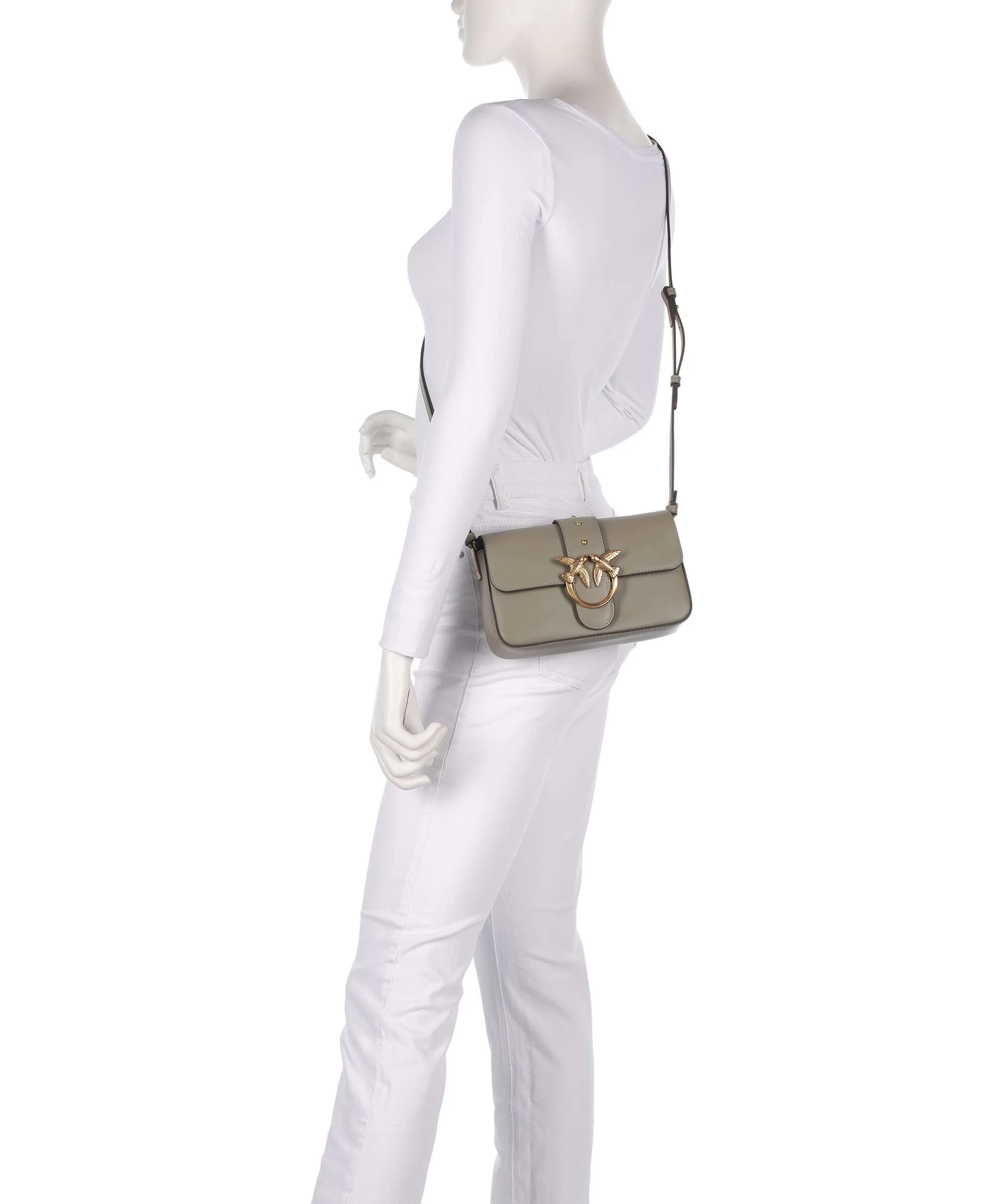 Pinko Love One Mini Slouchy Schoudertas noce/antique gold - Image 4