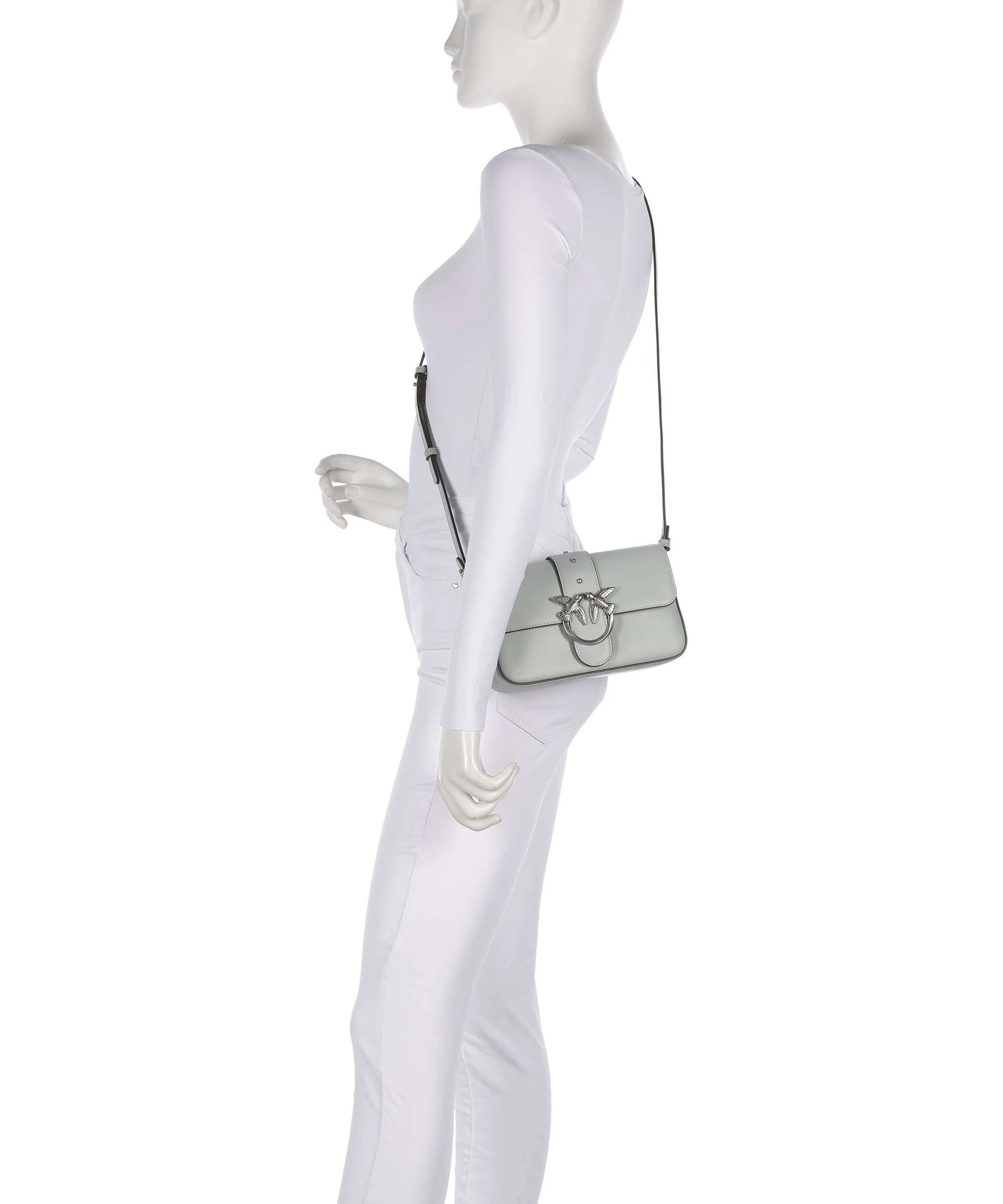 Pinko Love One Mini Slouchy Schoudertas grigio perla/old silver - Image 4