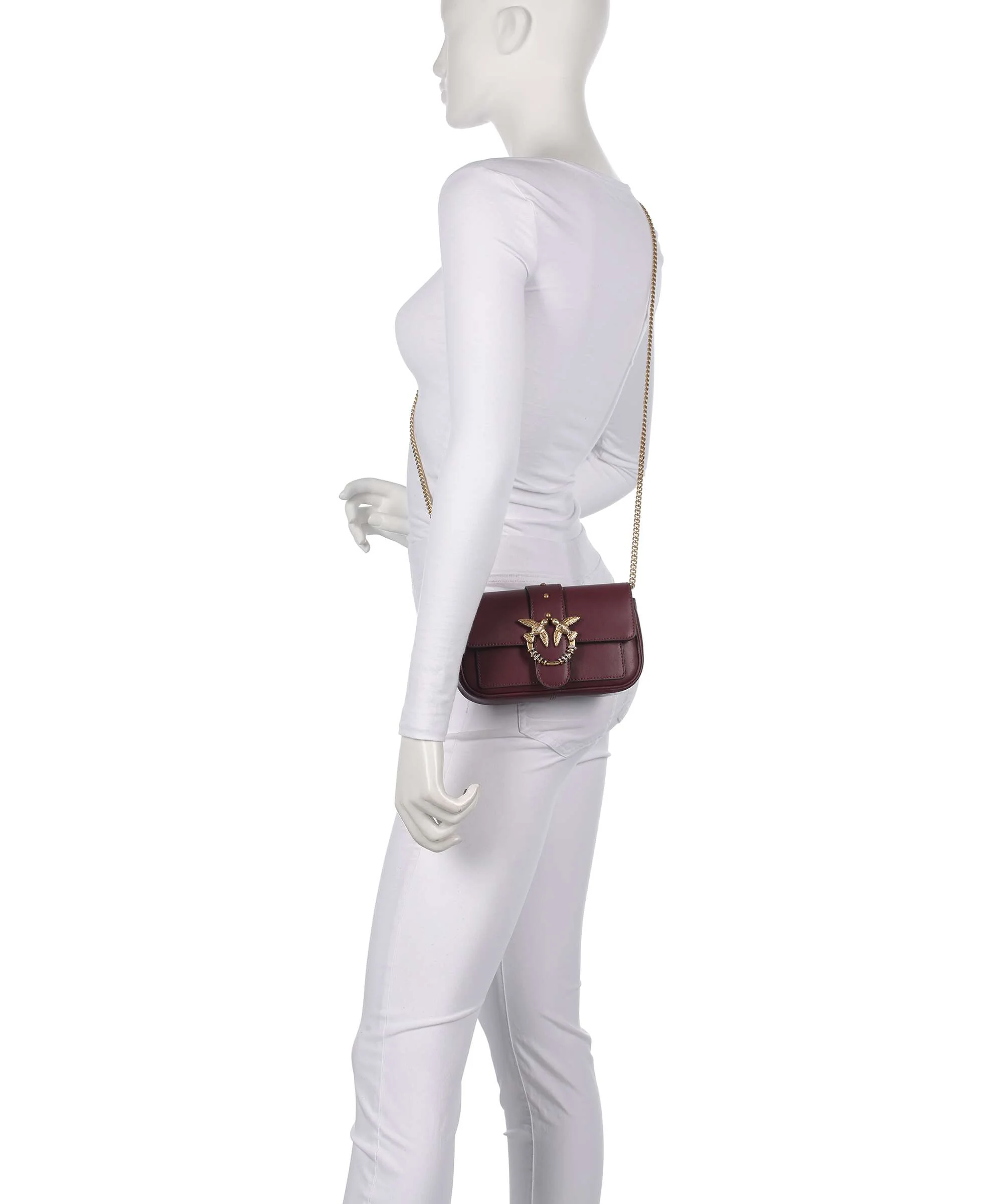 Pinko Love One Pocket New Buckle Crossbody tas ribes intenso/antique gold - Image 3