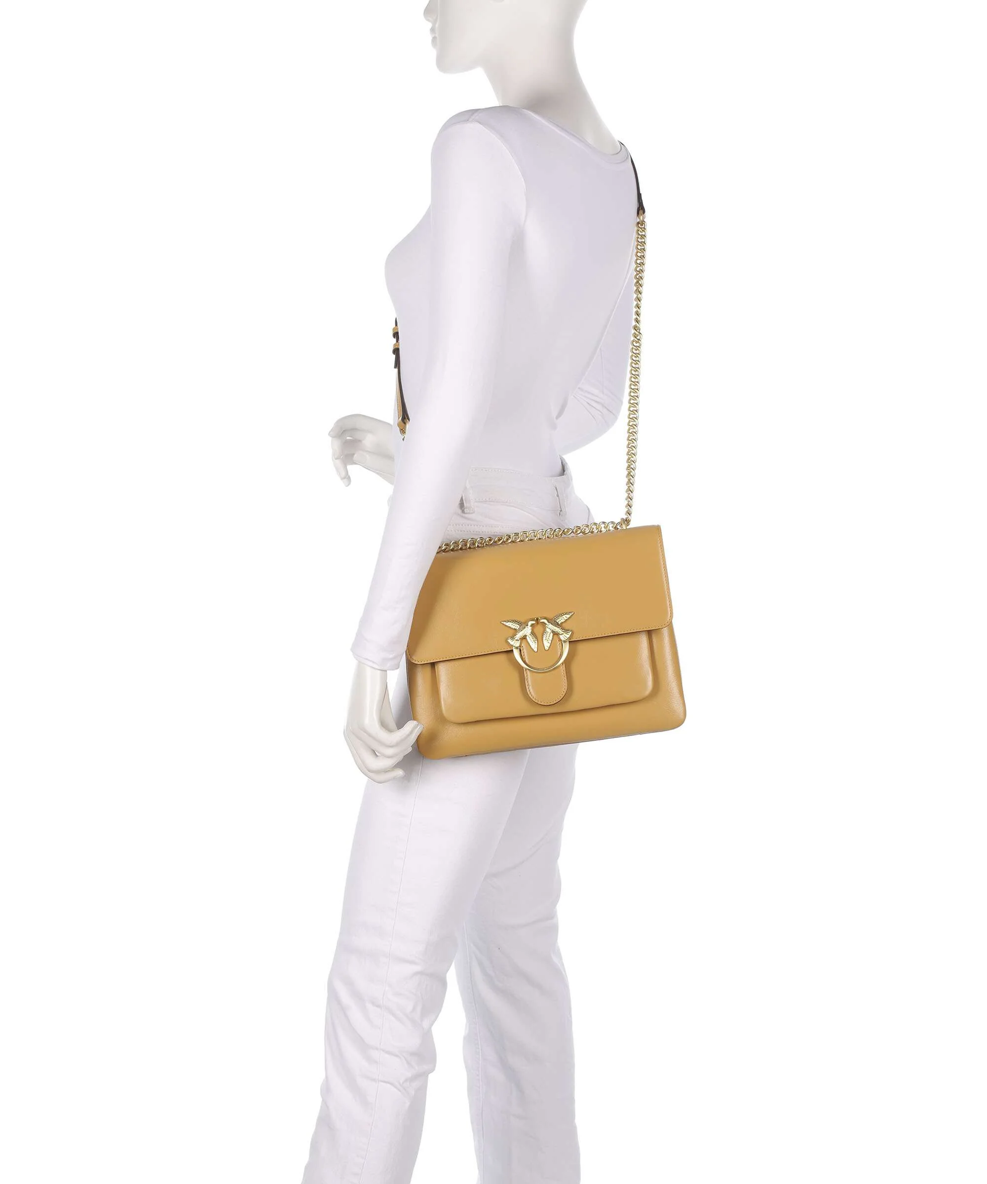 Pinko Love One Soft Big Schoudertas torroncino/matt gold - Image 3