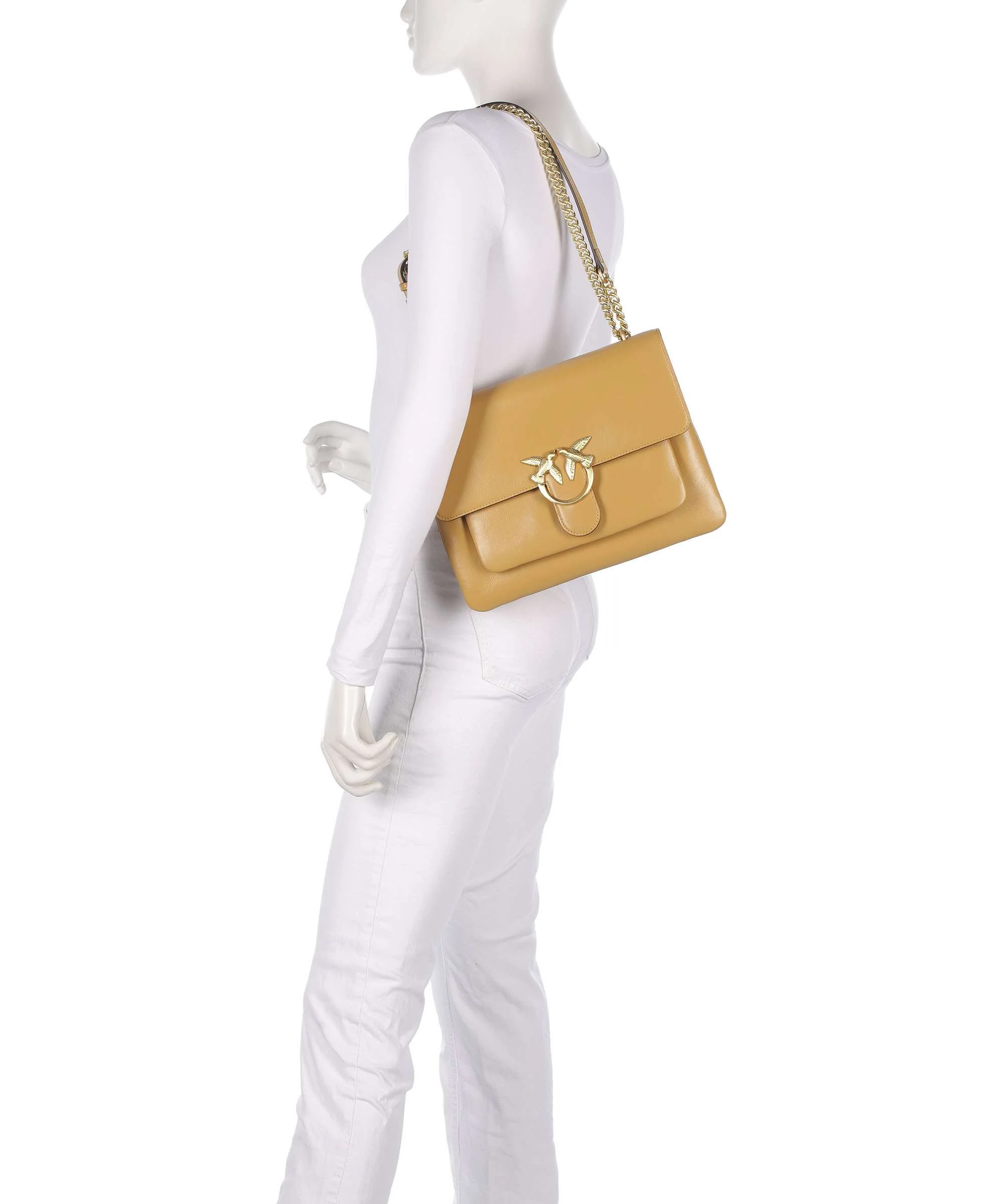 Pinko Love One Soft Big Schoudertas torroncino/matt gold - Image 4