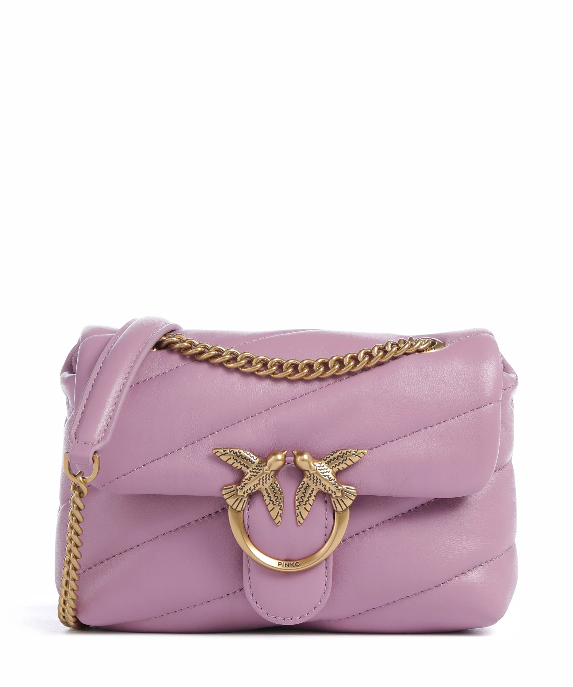 Pinko Love Puff Baby Schoudertas lilla/antique gold