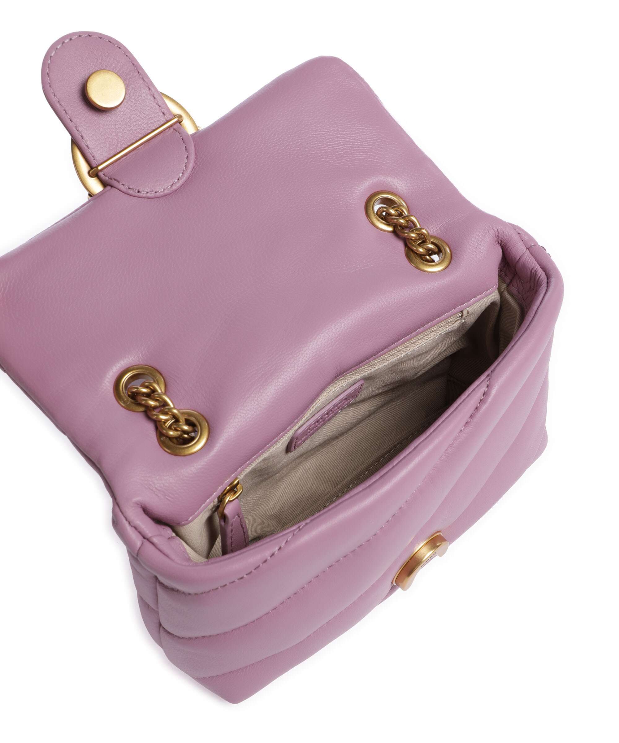 Pinko Love Puff Baby Schoudertas lilla/antique gold - Image 7